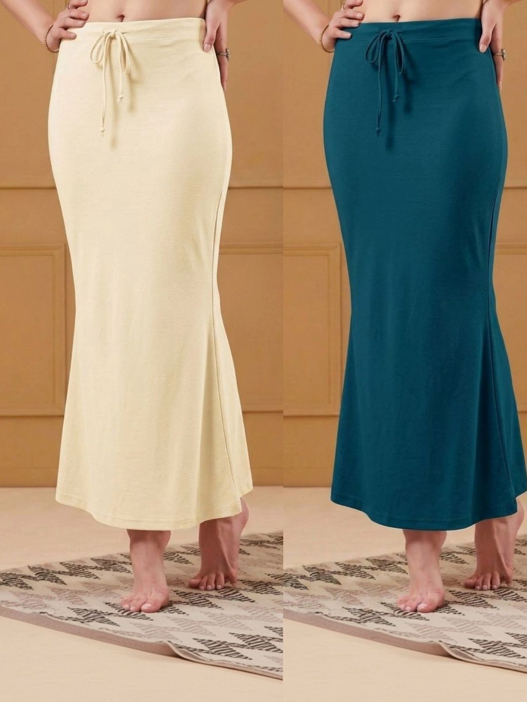 maatirang Pack Of 2 4 Way Strecheble Seamless Mermaid Fit Mid-Rise Saree Shapewear-picture-36