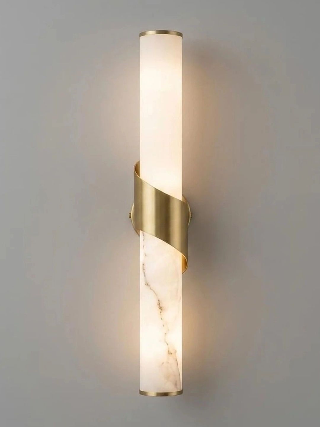 Stello Gold-Toned Textured Metal Contemporary Cylinder Shaped Wall Lamp-picture-40