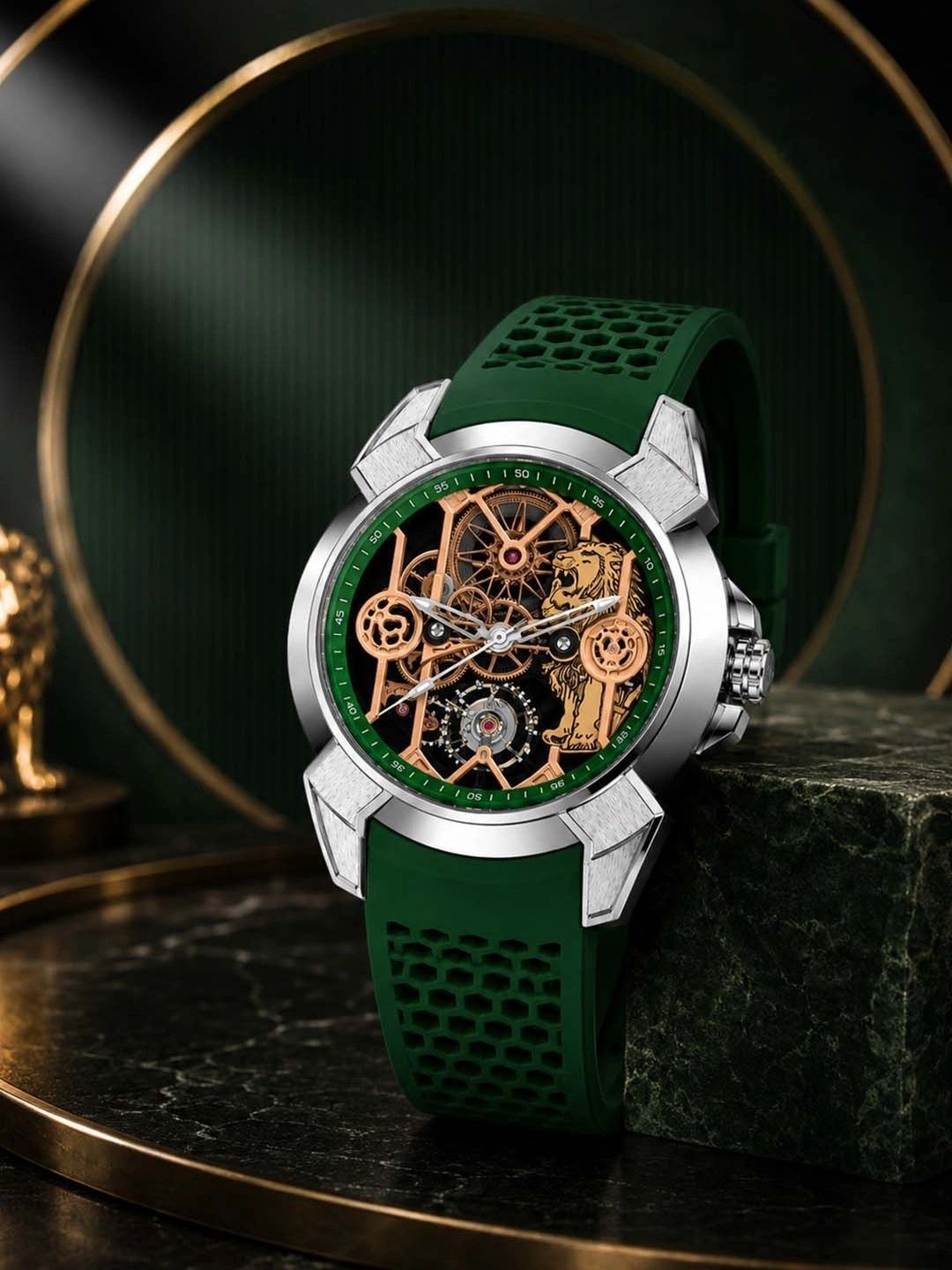 ZIVANCHE Unisex Skeleton Dial & Straps Analogue Chronograph Automatic Motion Powered Watch Sher-E-Pb-picture-13