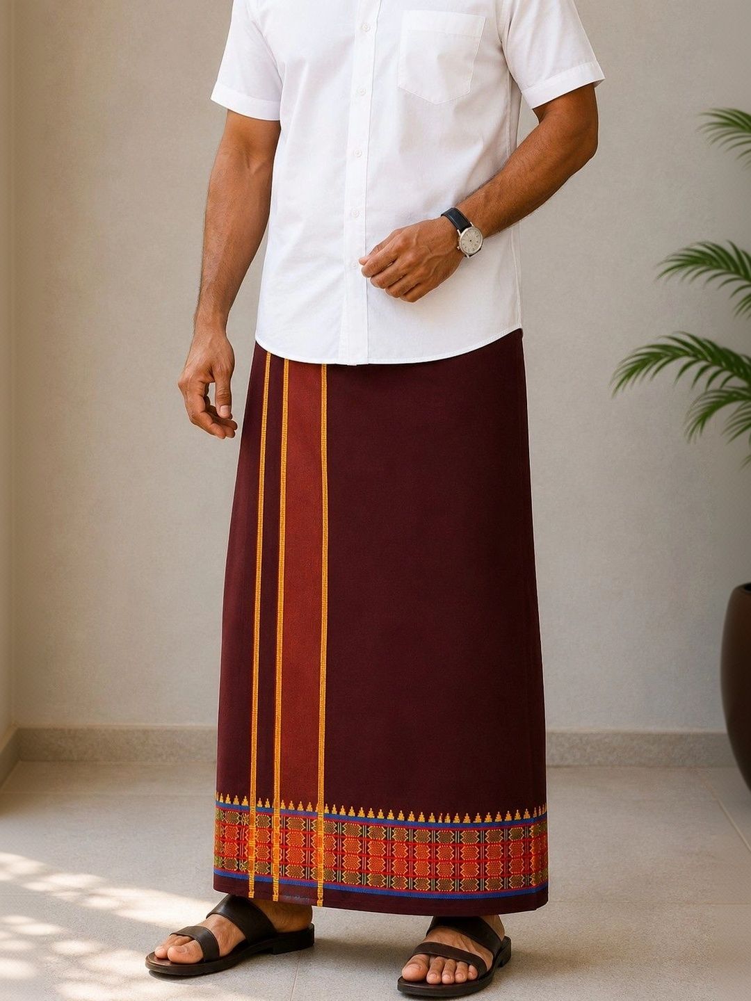 Sharan Elegance Men Printed Cotton Dhoti Dhotis-picture-22