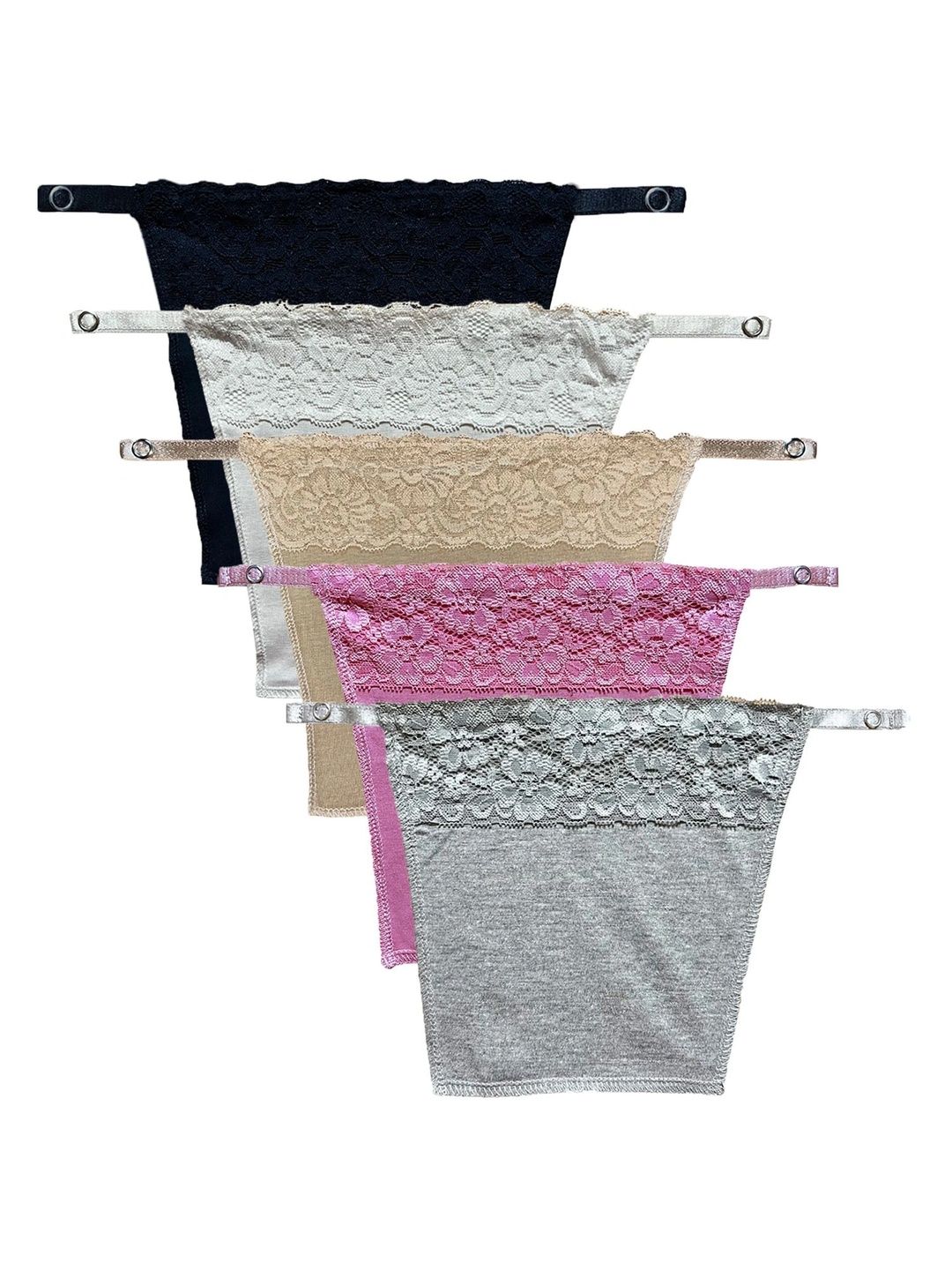 Fimalia Pack Of 5 Anti-Peep Lace Camisoles-picture-23