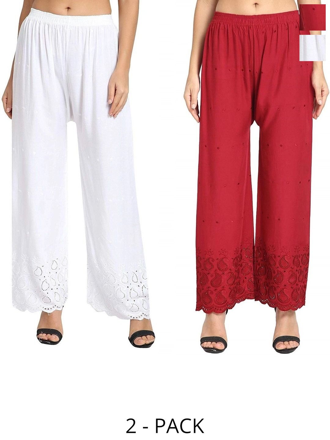 PINOVO Pack Of 2 Flared Palazzos-picture-38