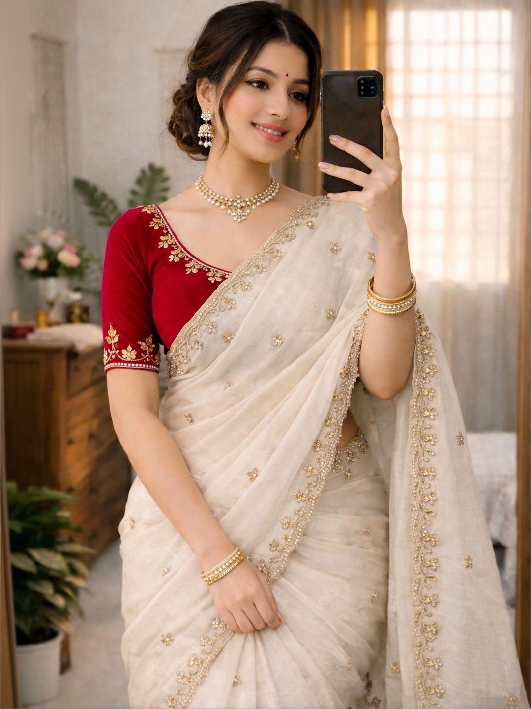 EMAIL SAREES Floral Embroidered Saree-picture-58