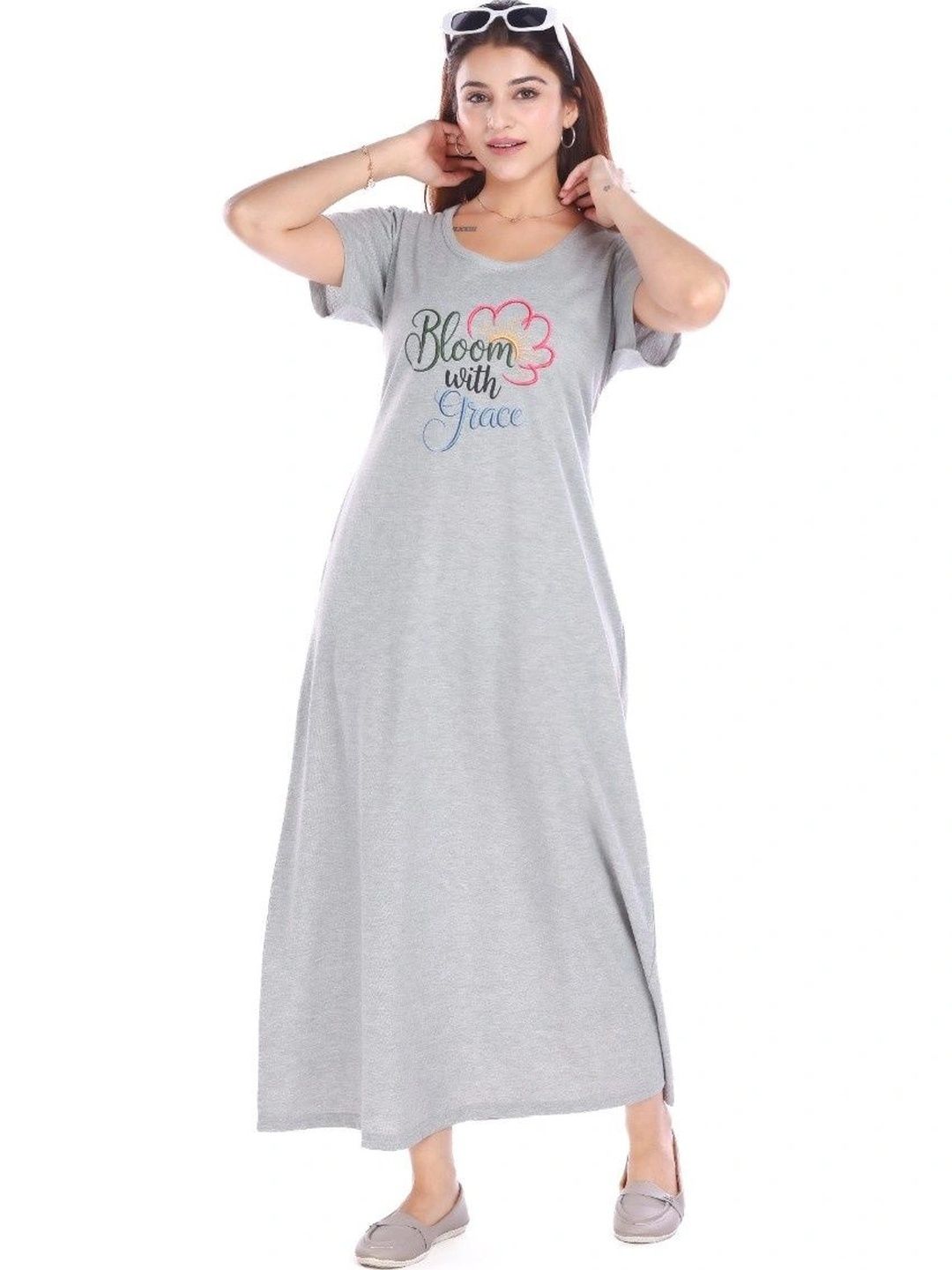 E-MAX Printed Maxi Nightdress-picture-13