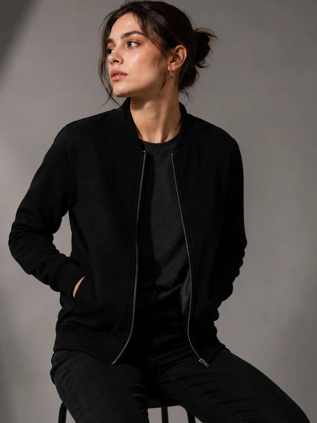 SCROTT FITNESS Women Fleece Lightweight Bomber Jacket-picture-6