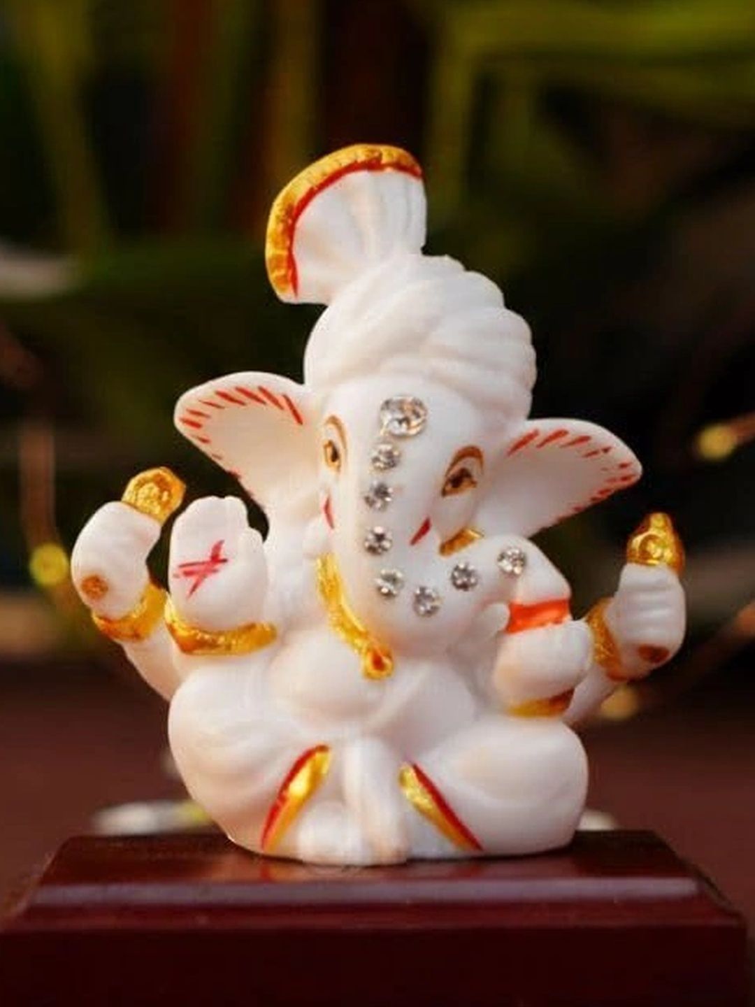 Servdharm White Lord Pagri Ganesha on Pedestal - 3.2 Inches-picture-19