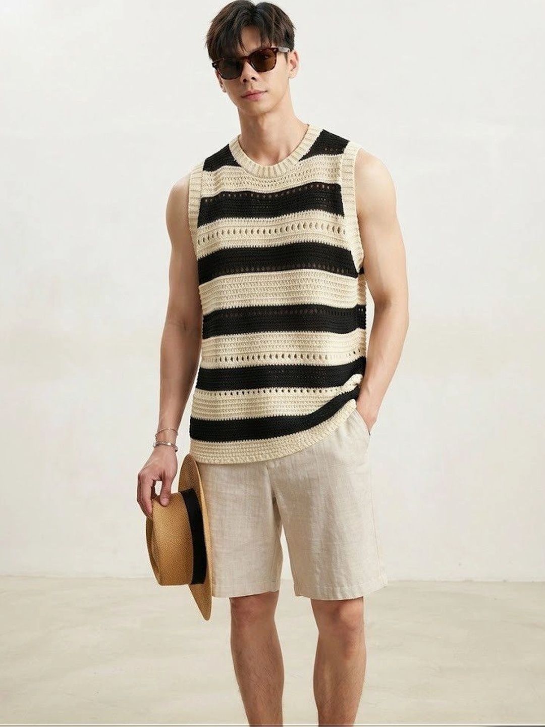Suo Men Striped Innerwear Vests-picture-29
