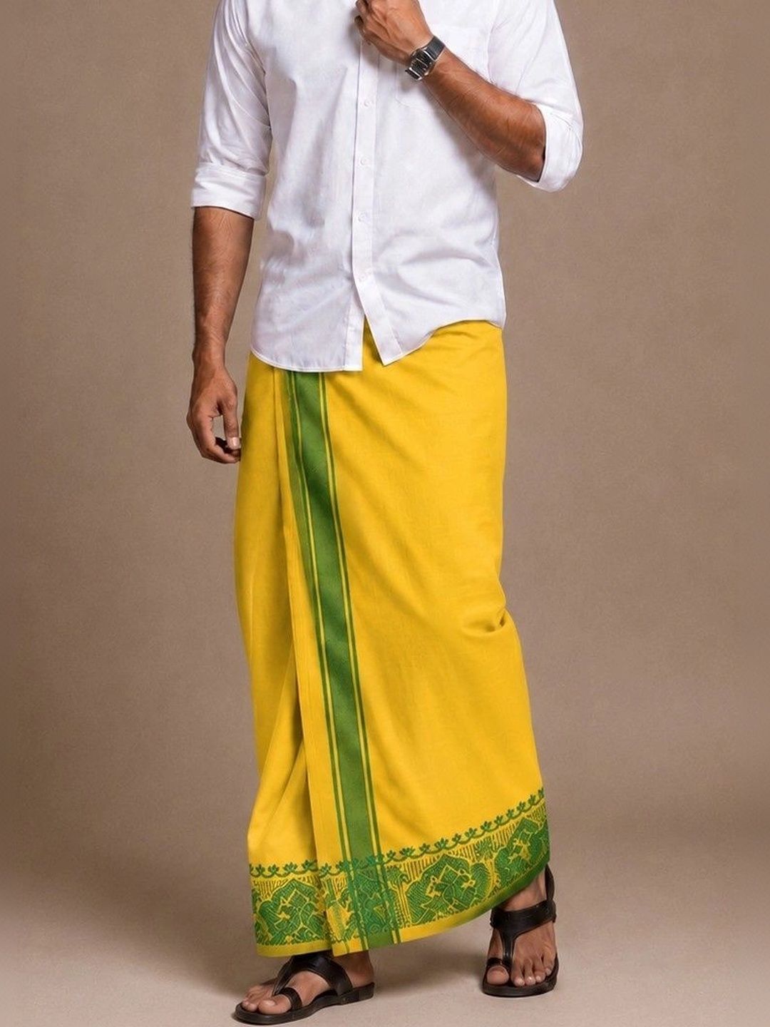 Sharan Elegance Men Striped Cotton Dhoti Dhotis-picture-20