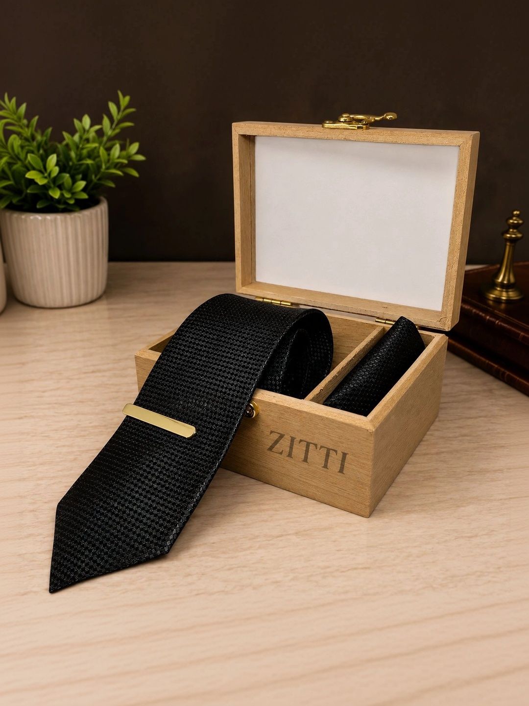 ZITTI Men Woven Design Broad Tie-picture-31