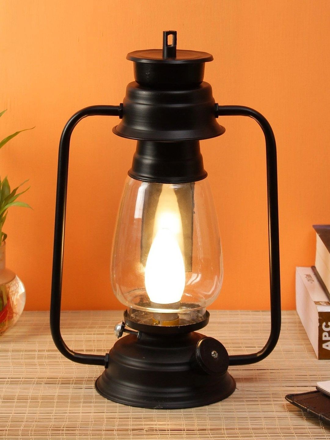 Myntra Elegant Homes Black Metal Traditional Cylindrical Shaped Table Lamp-image-29