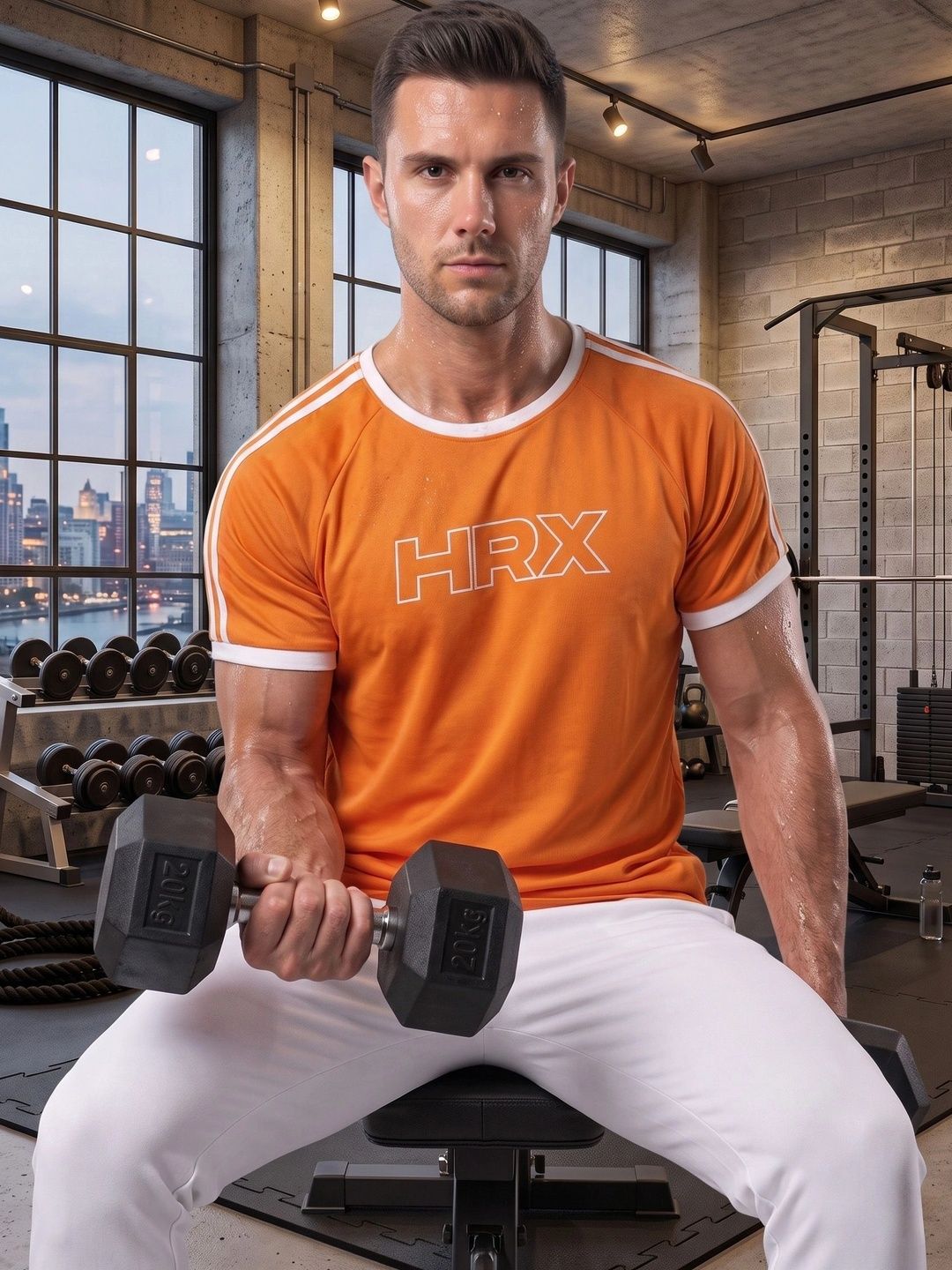 HRX by Hrithik Roshan Men Brand Logo Printed T-shirt-image-30