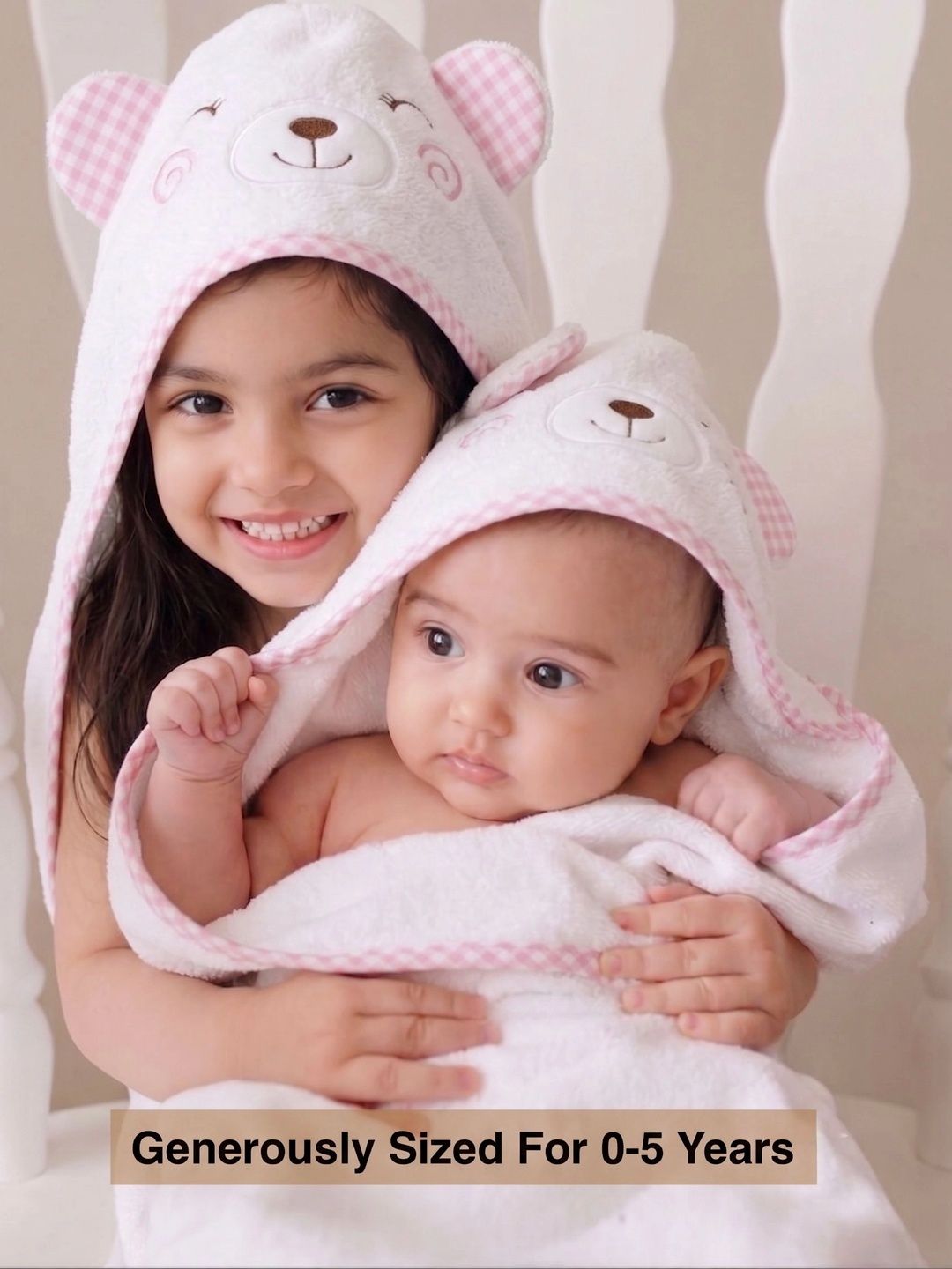 DOTMOM White & Pink 1 Bamboo 500 GSM Bath Towel-image-6