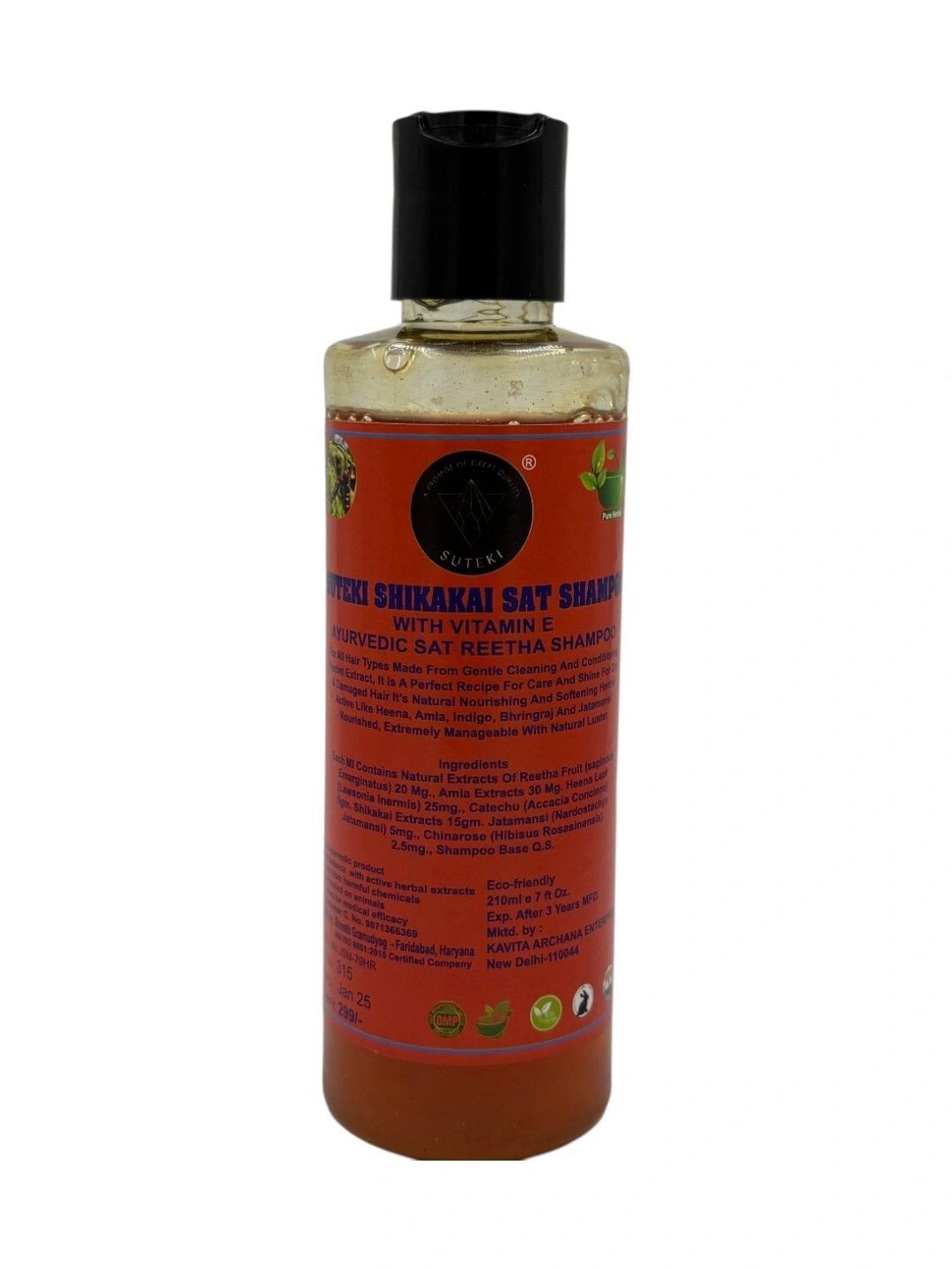 SUTEKI Set Of 2 Bhringraj Hair Oil & Shikakai Shampoo - 210 ml Each-picture-55