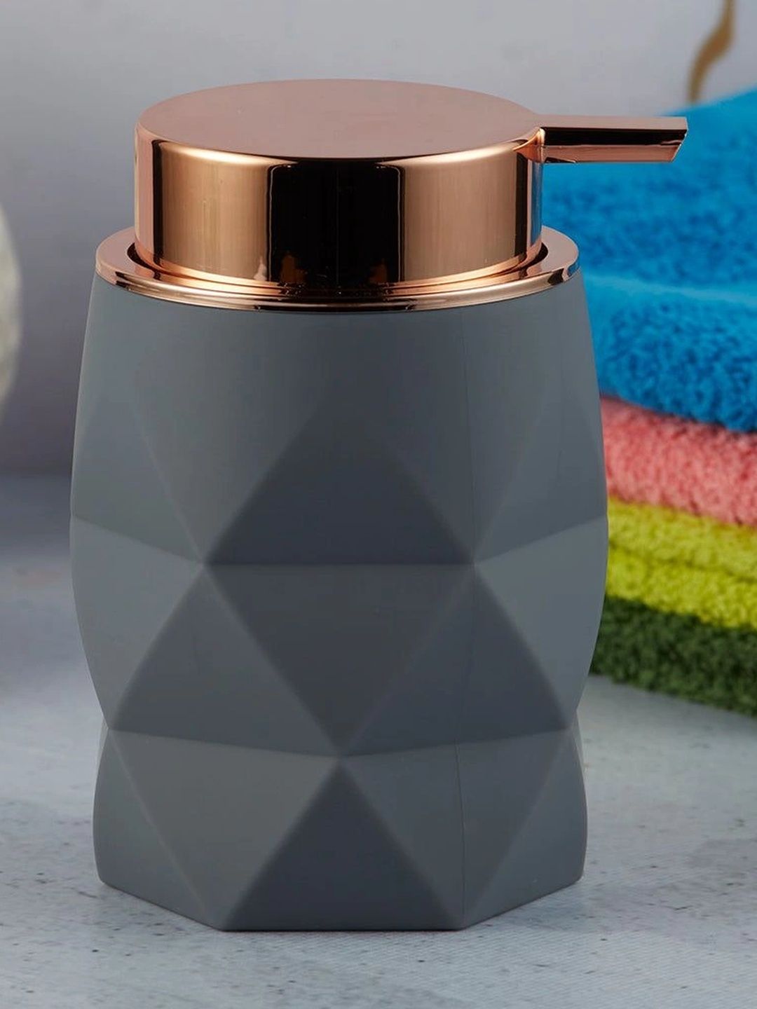 Kookee Grey Abstract Plastic Soap Dispenser-image-28