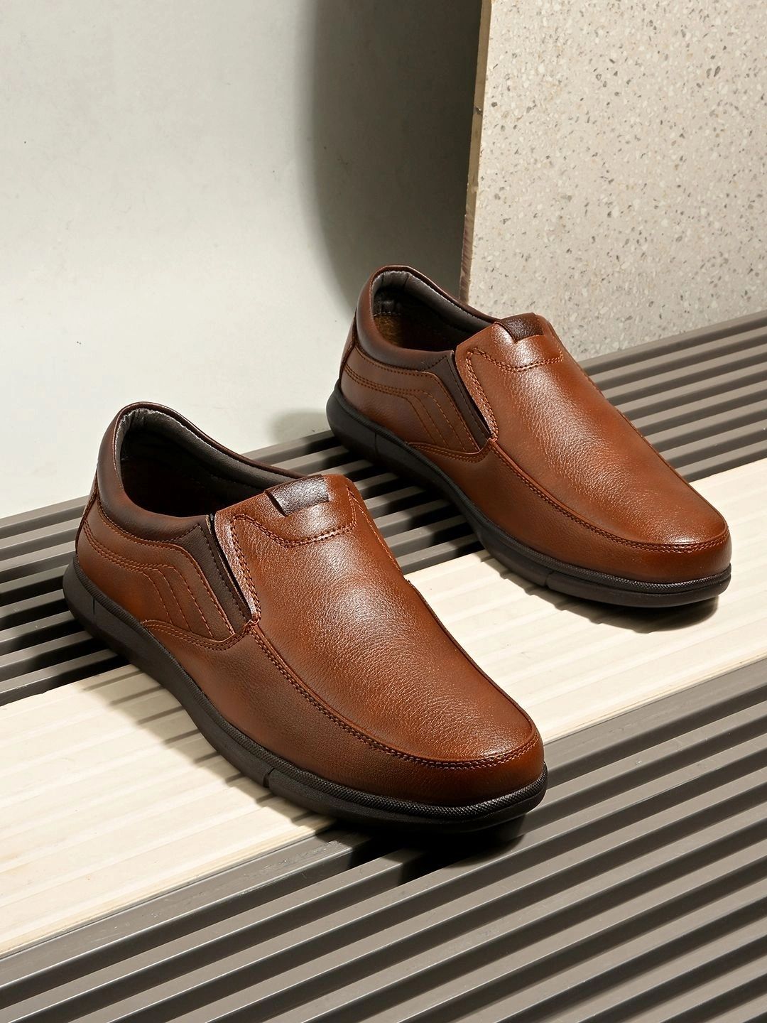 HERE&NOW Men Round Toe Formal Slip-On Shoes-picture-27