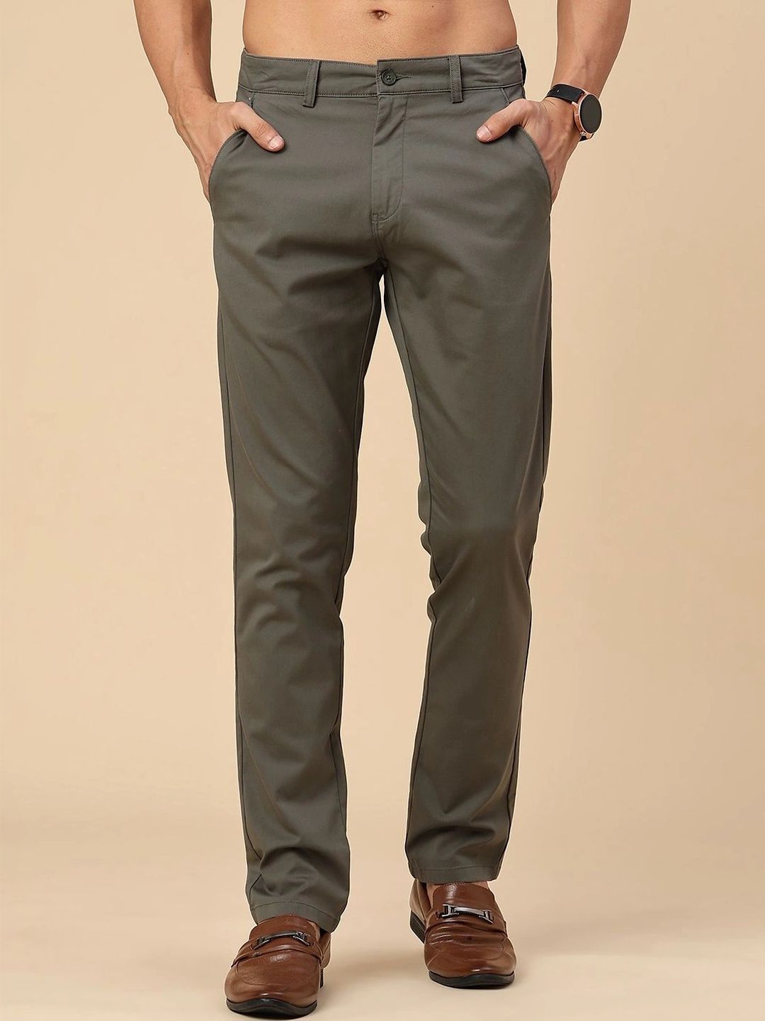 V-Mart Men Slim Fit Chinos Trousers-picture-24