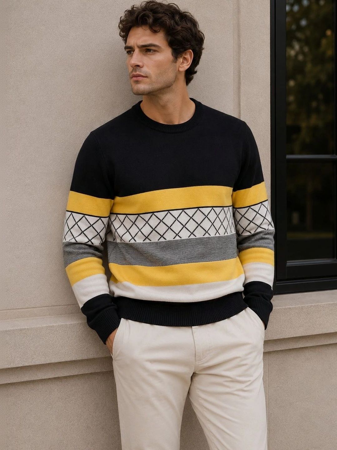 Moda Rapido Men Colourblocked Woollen Pullover-picture-39
