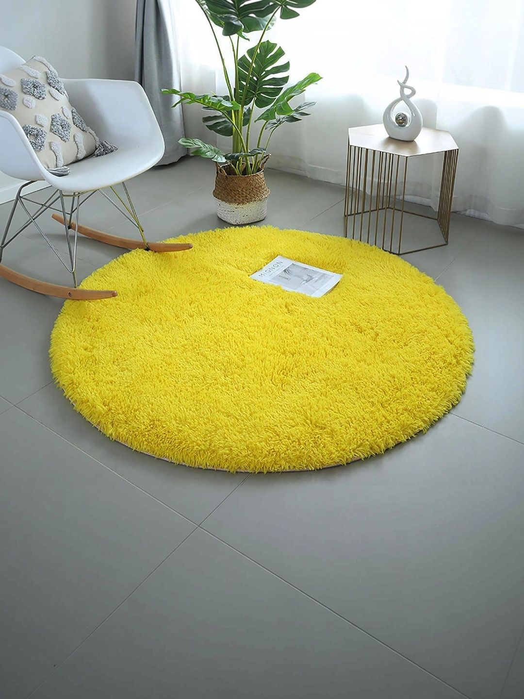 VIKCLIQUE Yellow Ultra Soft Absorbent Anti-Skid Doormats-image-5