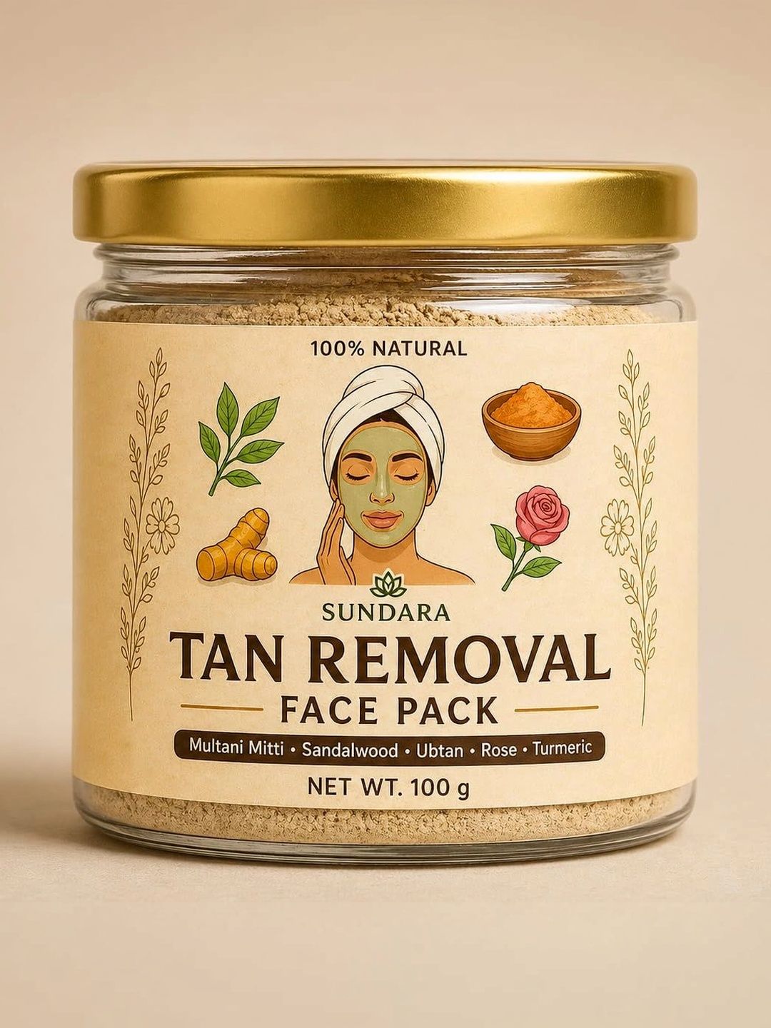 SUNDARA D-Tan Face Pack With Sandalwood - 100 g-image-32