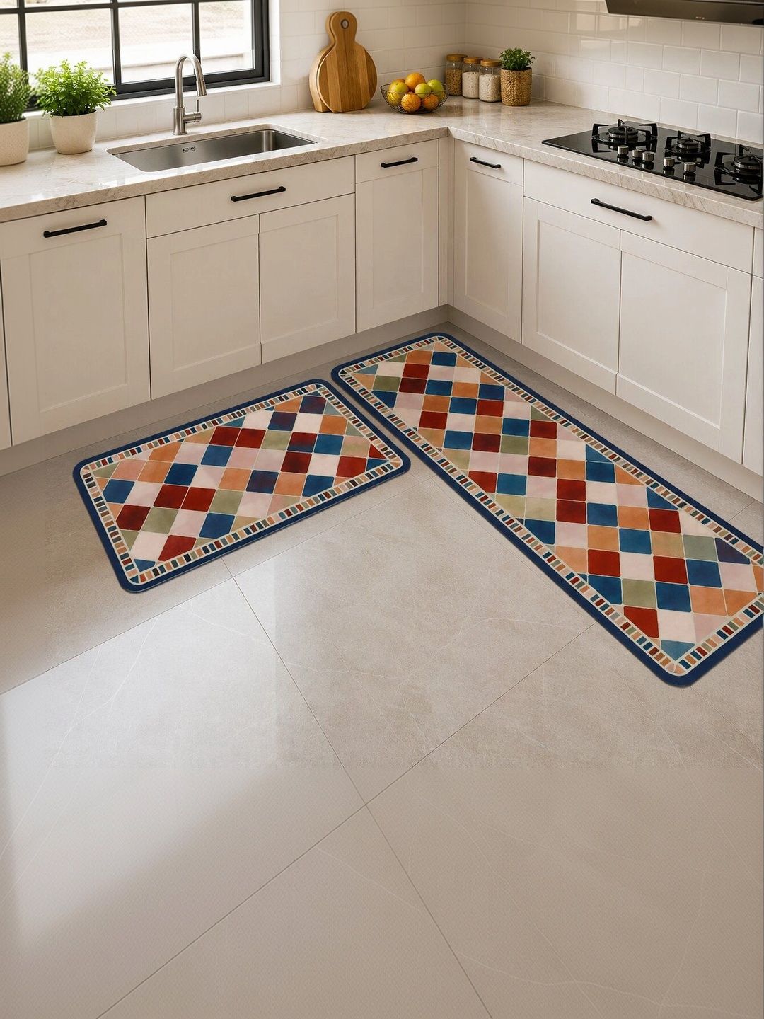 GOLDENEYEHOUSE 2 Pieces Blue Anti-Skid Doormats-image-33