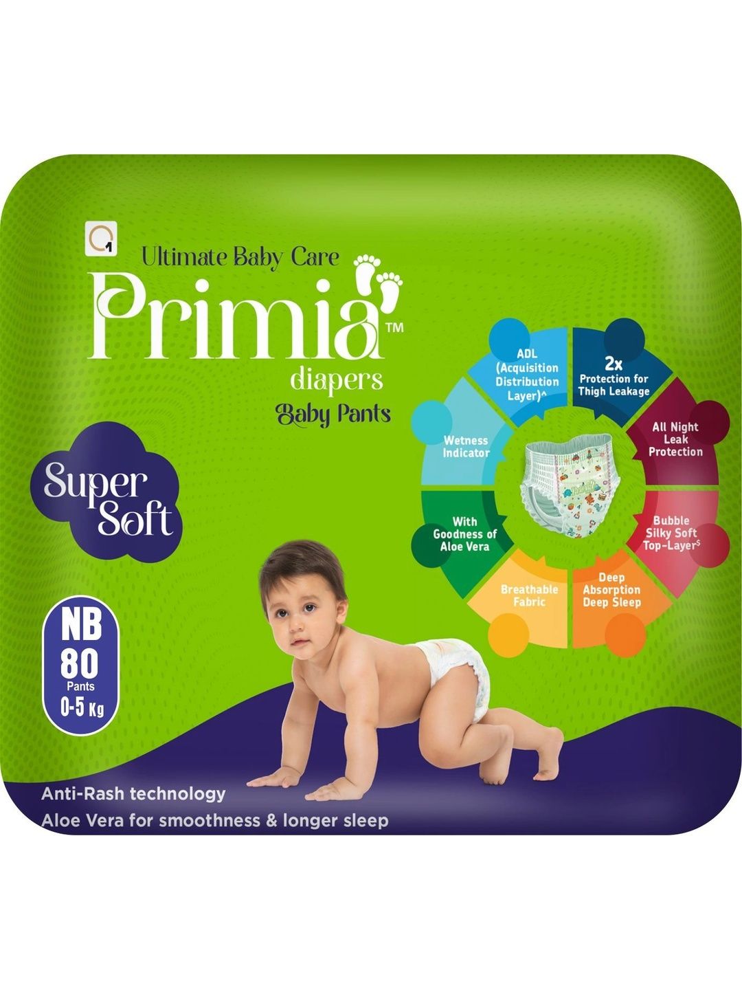 Primia Baby Diaper Pants with Aloe Vera & Anti -Rash Technology - 40Pcs-picture-56