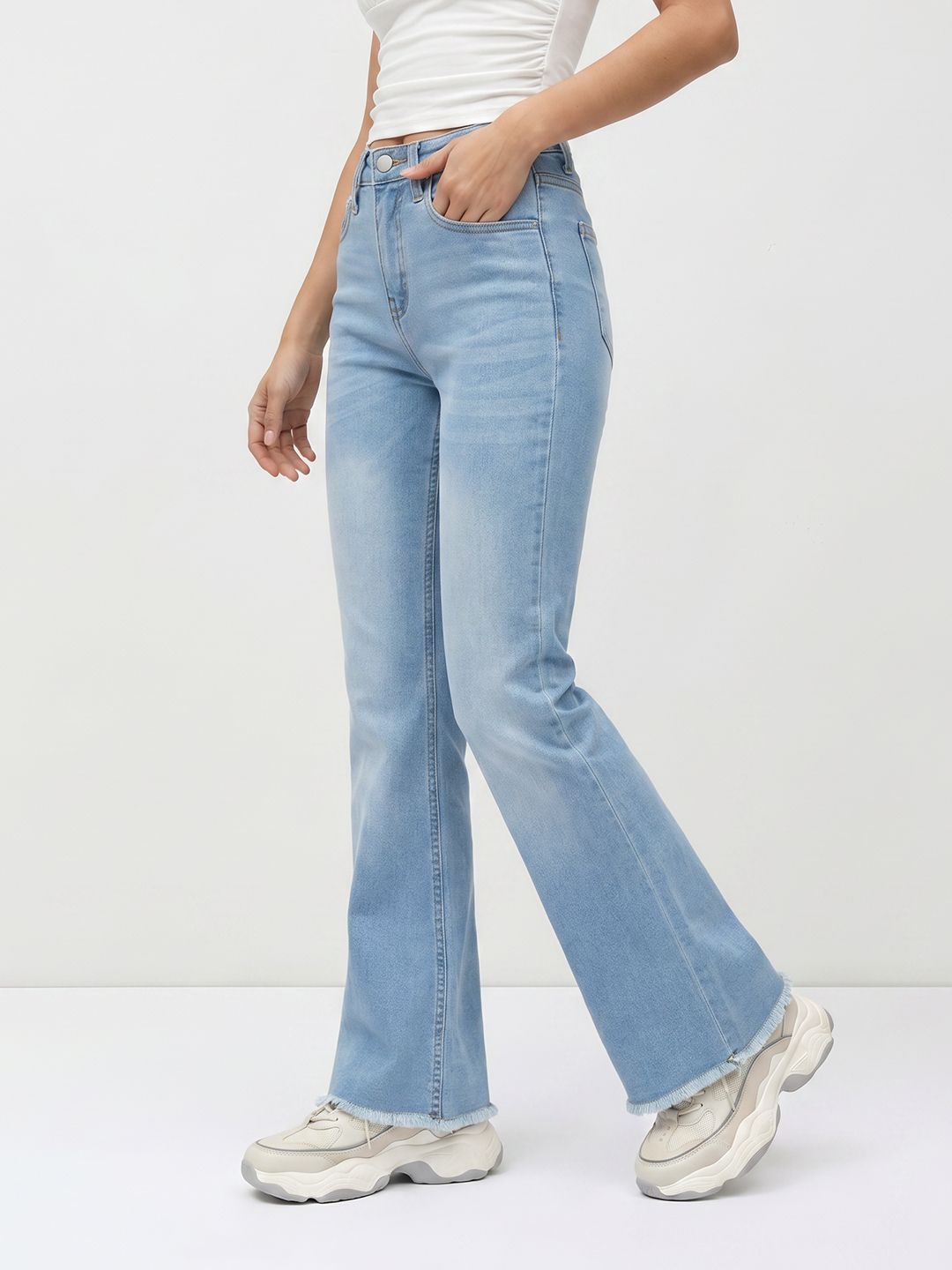 The Roadster Life Co. Women Bootcut Light Fade Stretchable Jeans-picture-24