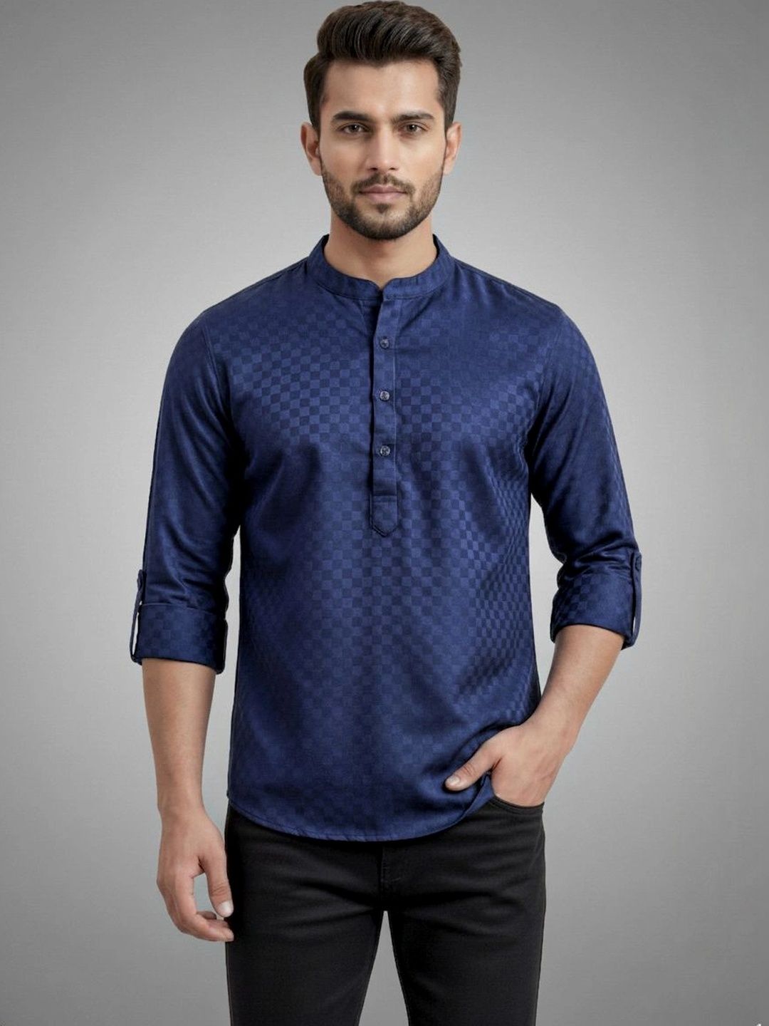 Tibra Collection Men Jacquard Kurta-picture-11