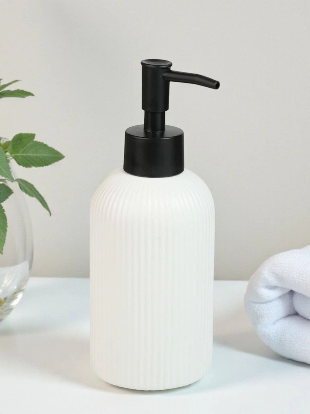 Kookee Beige Abstract Ceramic Soap Dispenser-picture-57
