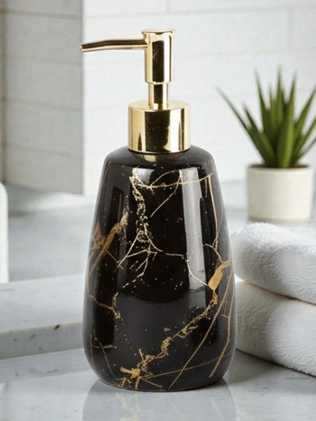 Kookee Black Abstract Ceramic Soap Dispenser-picture-39