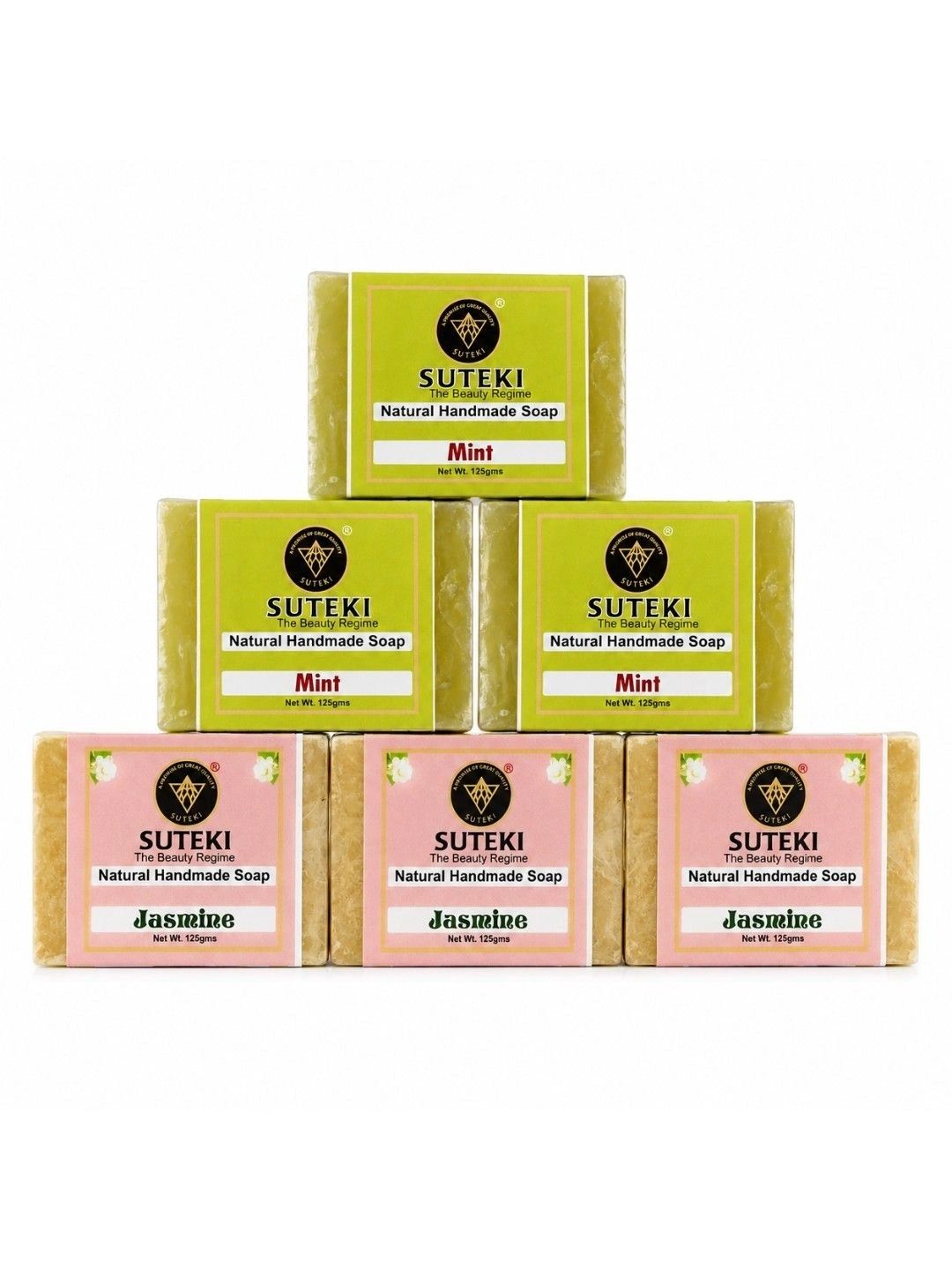 SUTEKI Set Of 6 Mint & Lemon Natural Handmade Soap - 125 g Each-image-7