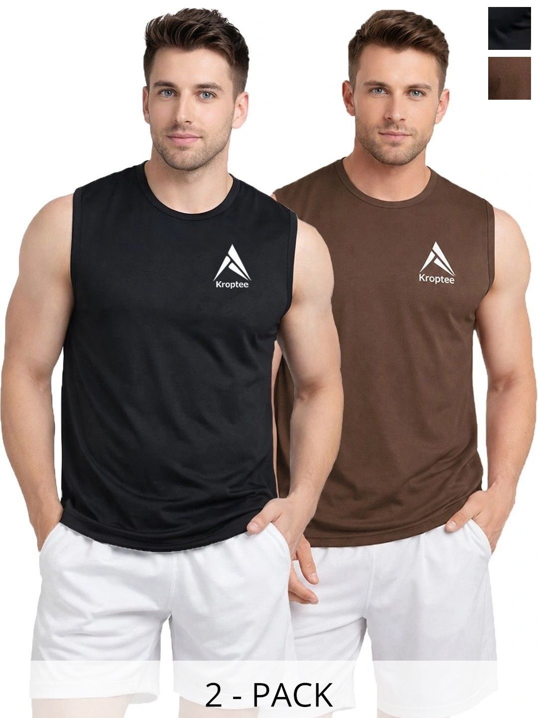 Kroptee Pack of 2 Cotton Blend Gym Vest-picture-19