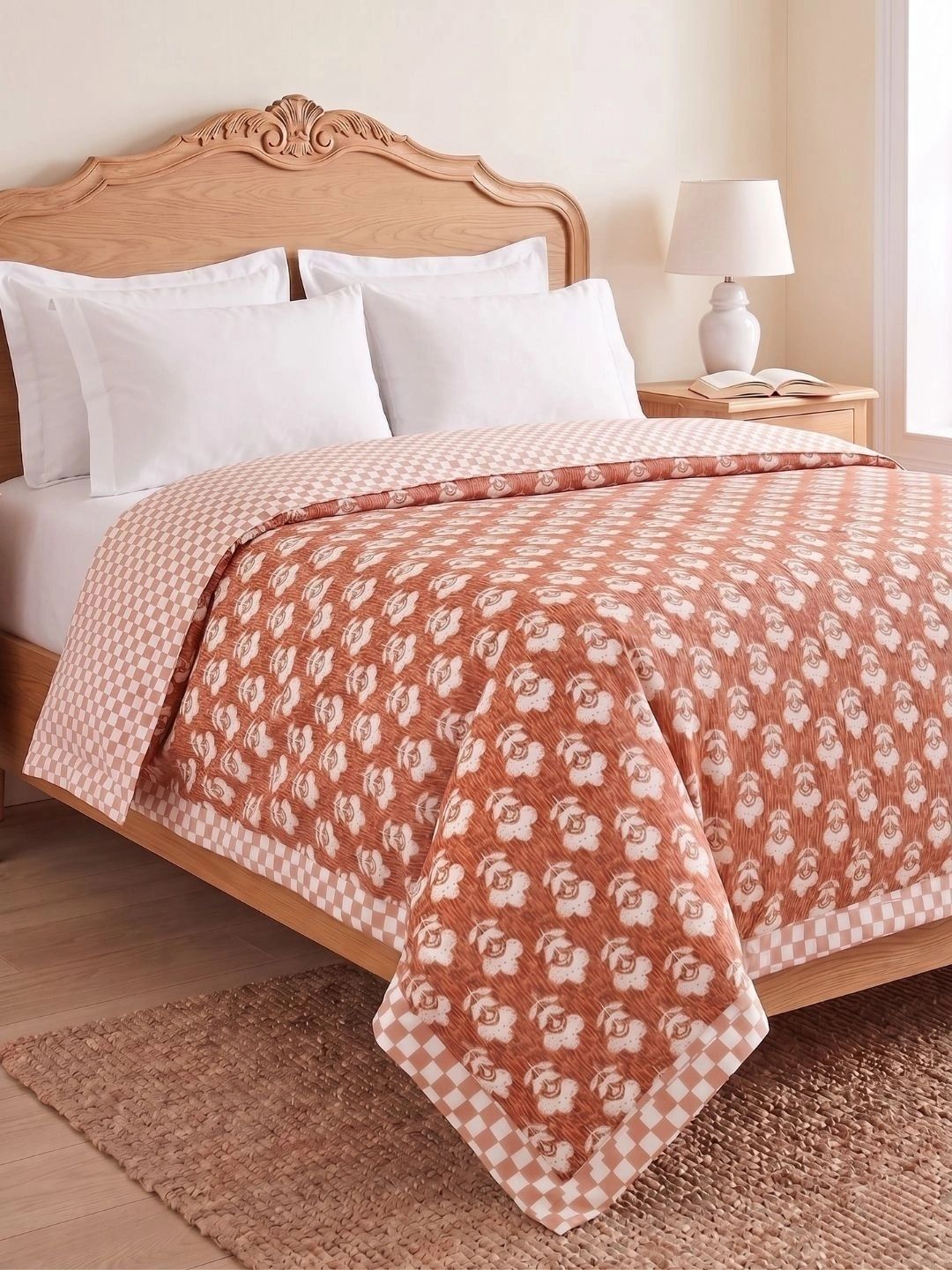 THE WHITE MOSS Tan Floral Dohar-picture-13