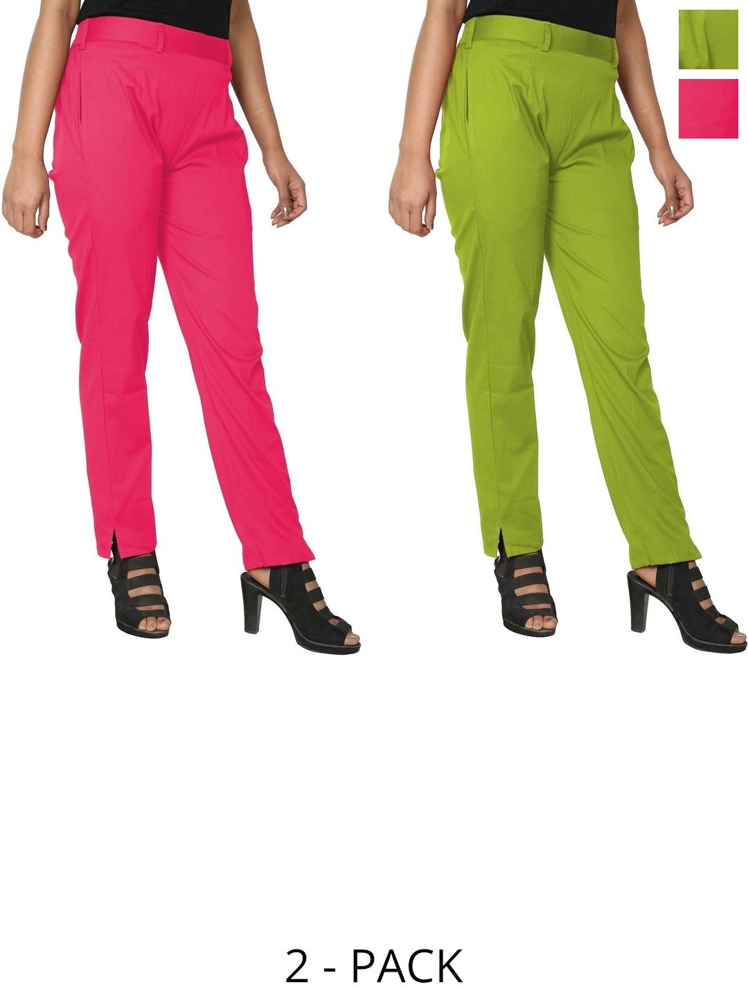 PINOVO Pack Of 2 Women Relaxed Easy Wash Trousers-image-8