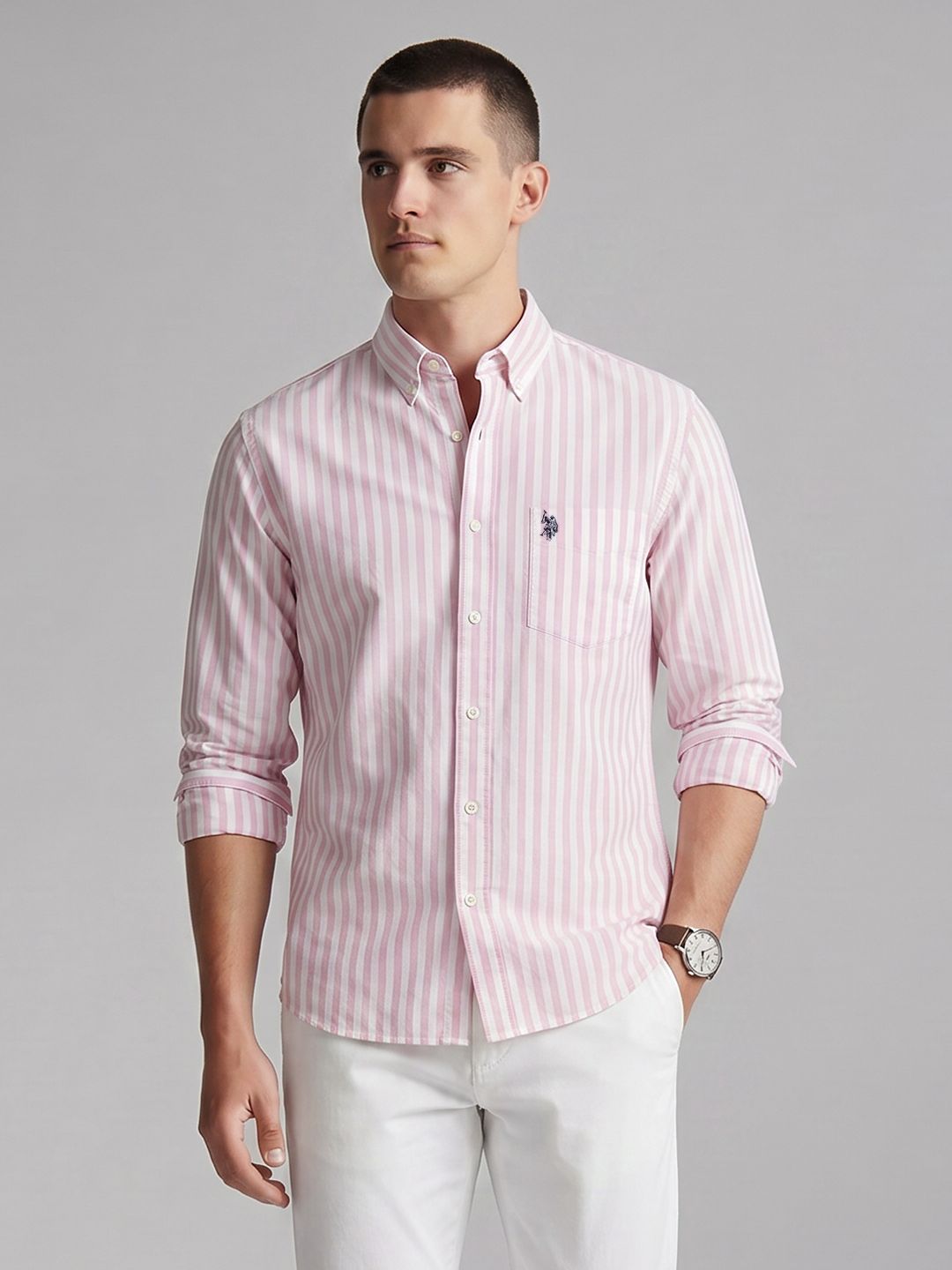 U.S. Polo Assn. Tailored Fit Pure Cotton Casual Shirt-picture-20