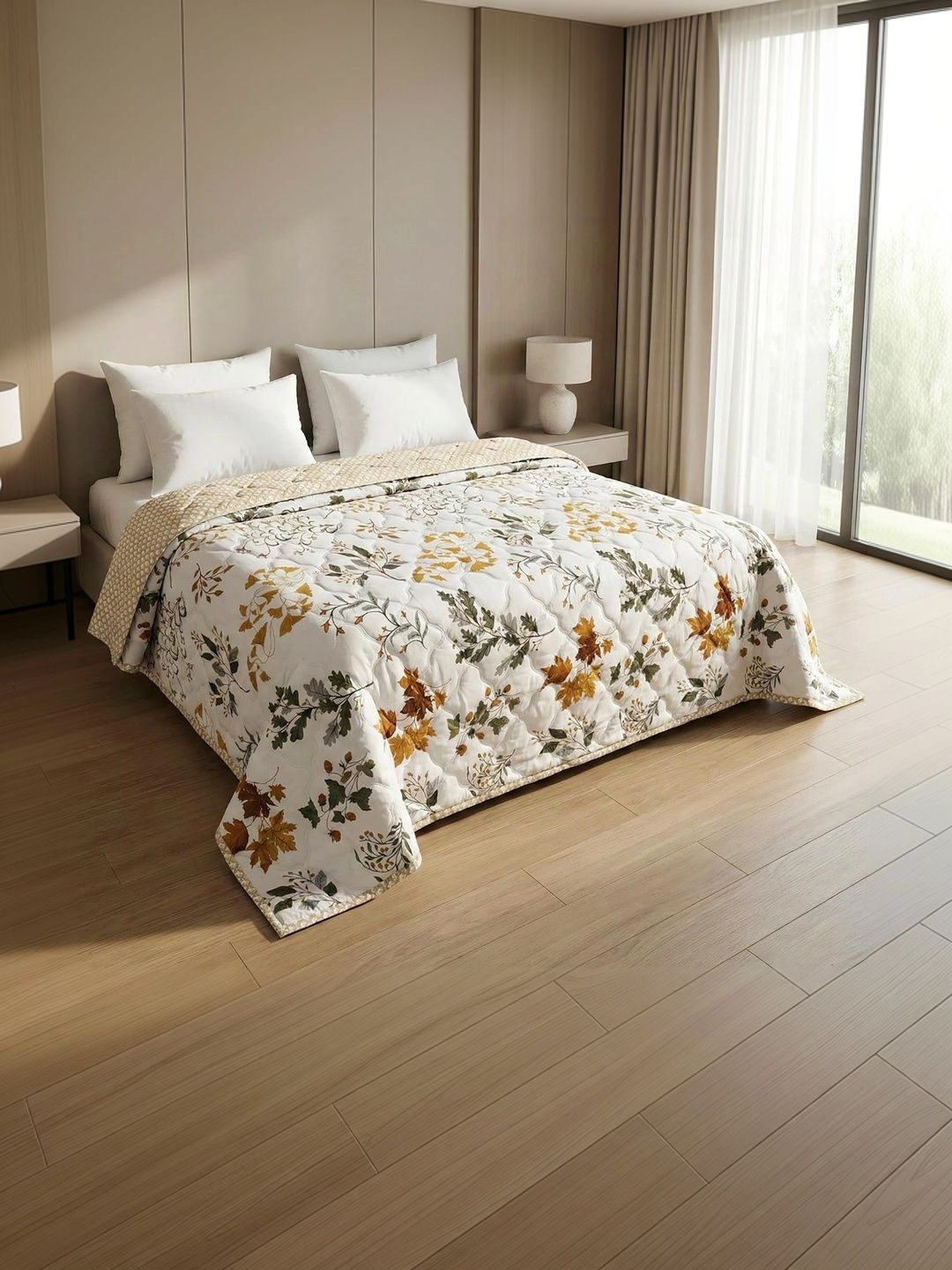 KIDS WONDERS Multicoloured Floral AC Room 210 GSM Quilt-image-28