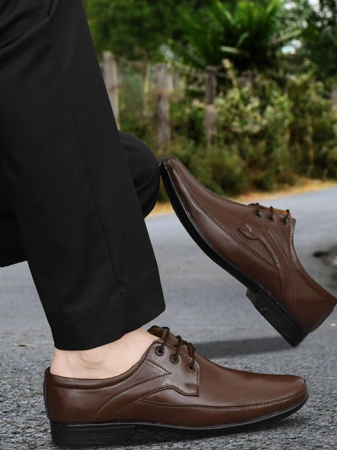 Groofer Men Pointed Toe Lace-Ups Formal Derbys Shoes-image-25