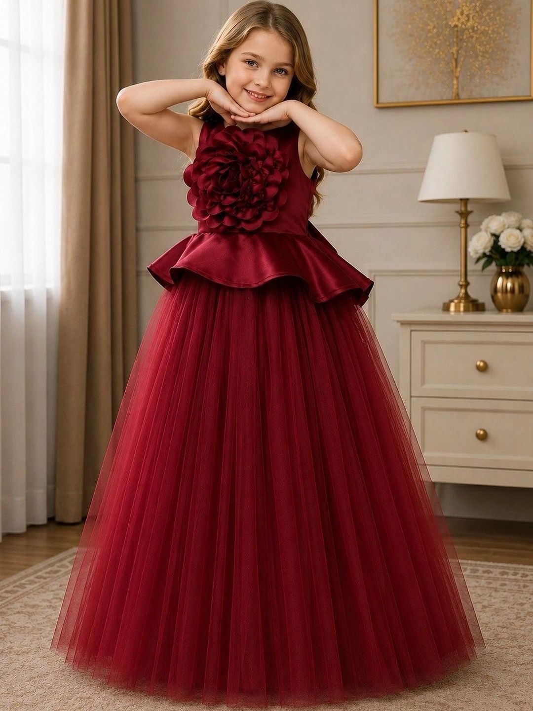 Dripteen Ruffled Net Maxi Dress-picture-43