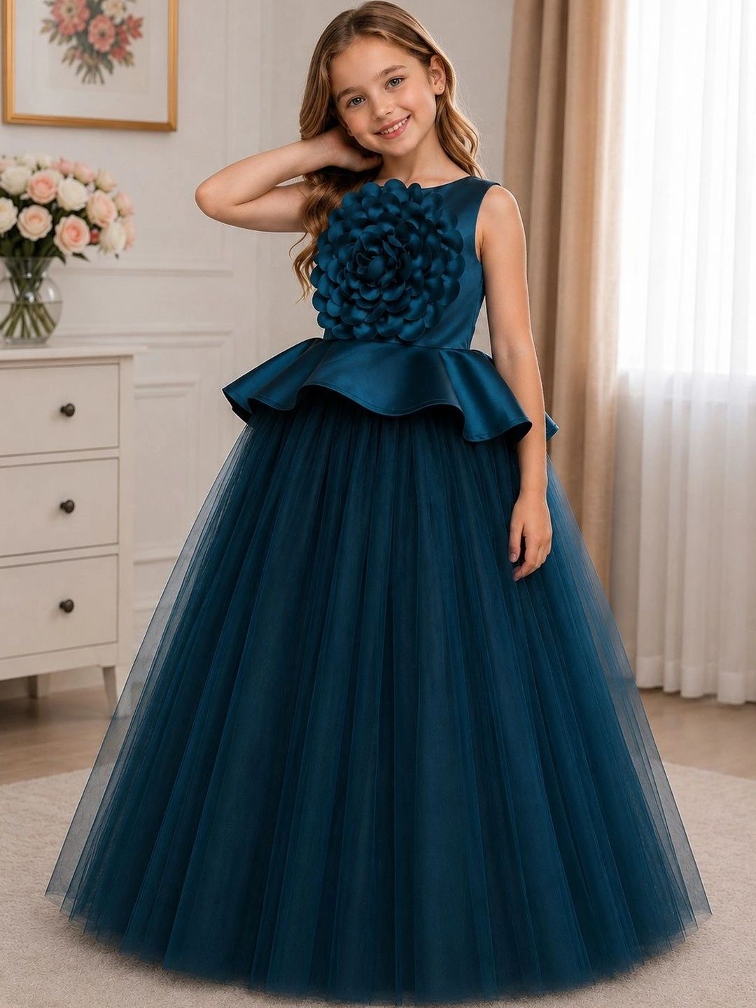 Dripteen Ruffled Net Maxi Dress-picture-17
