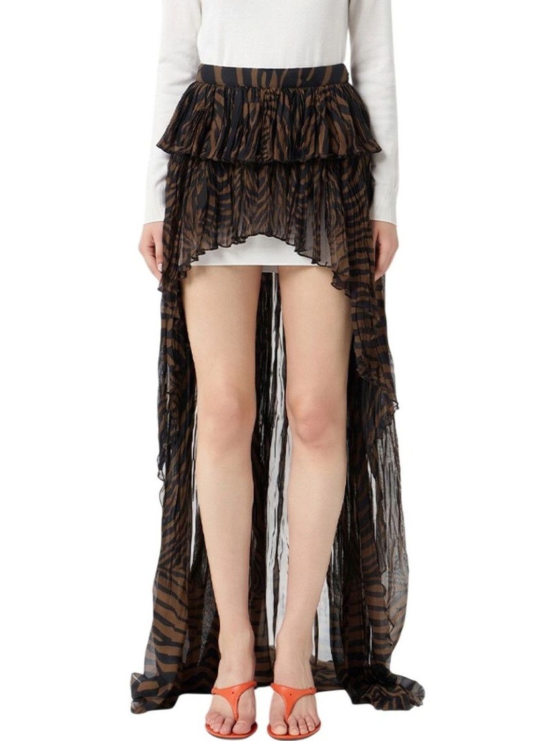 BLUMARINE Women Animal Animal or Skin Print Maxi Tiered Skirt-picture-38