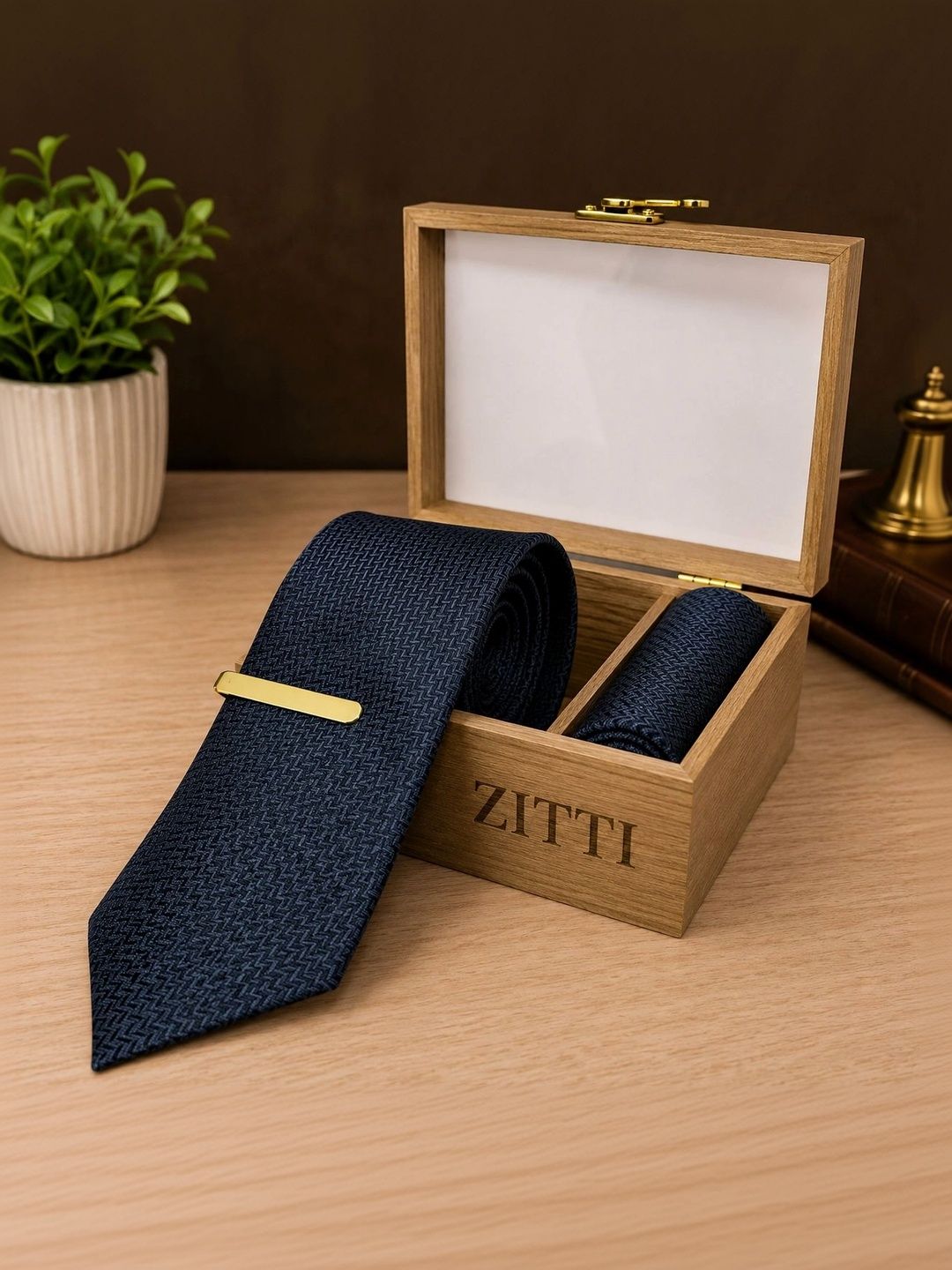 ZITTI Men Woven Design Broad Tie-picture-41