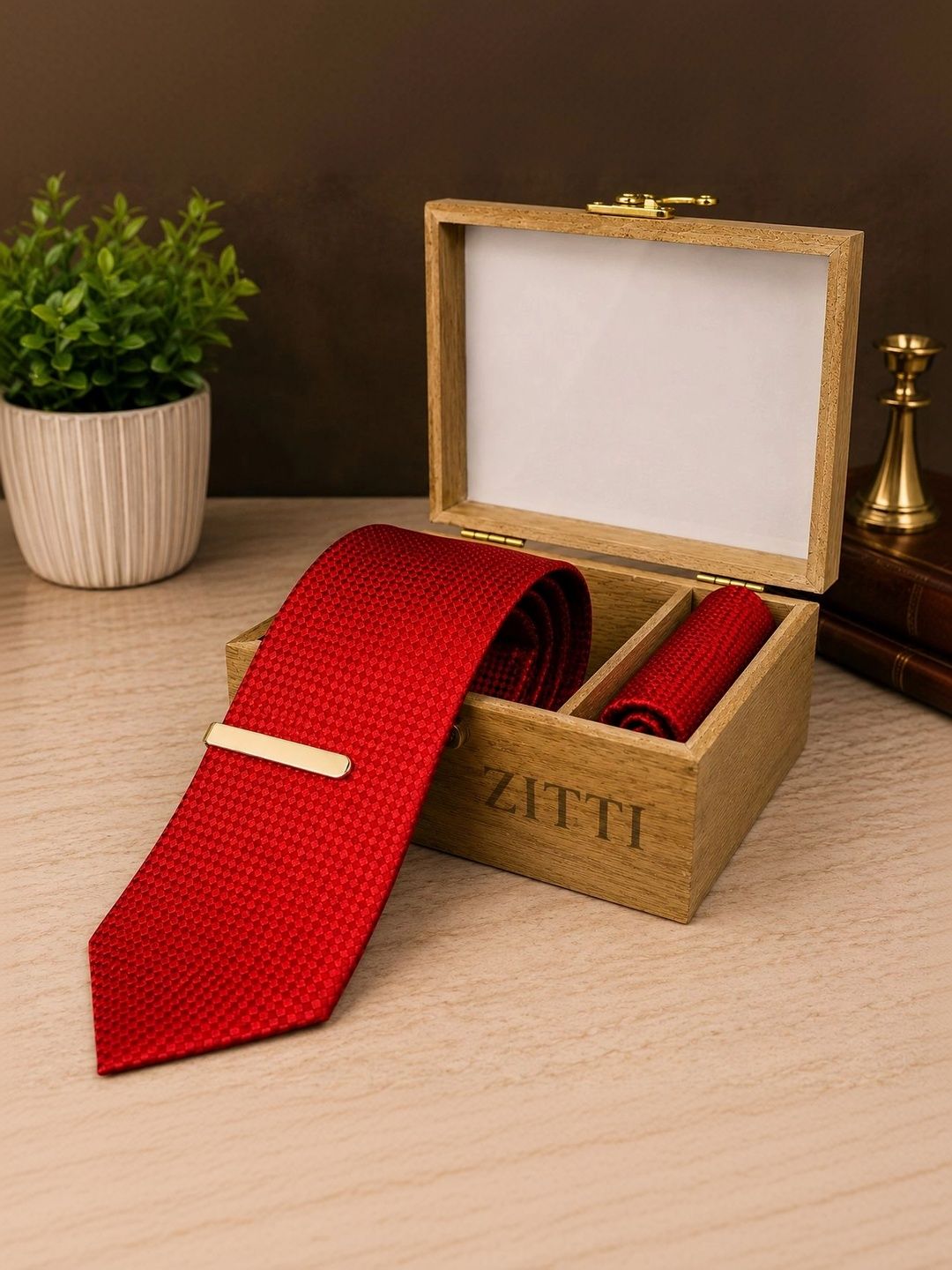ZITTI Men Woven Design Broad Tie-picture-11