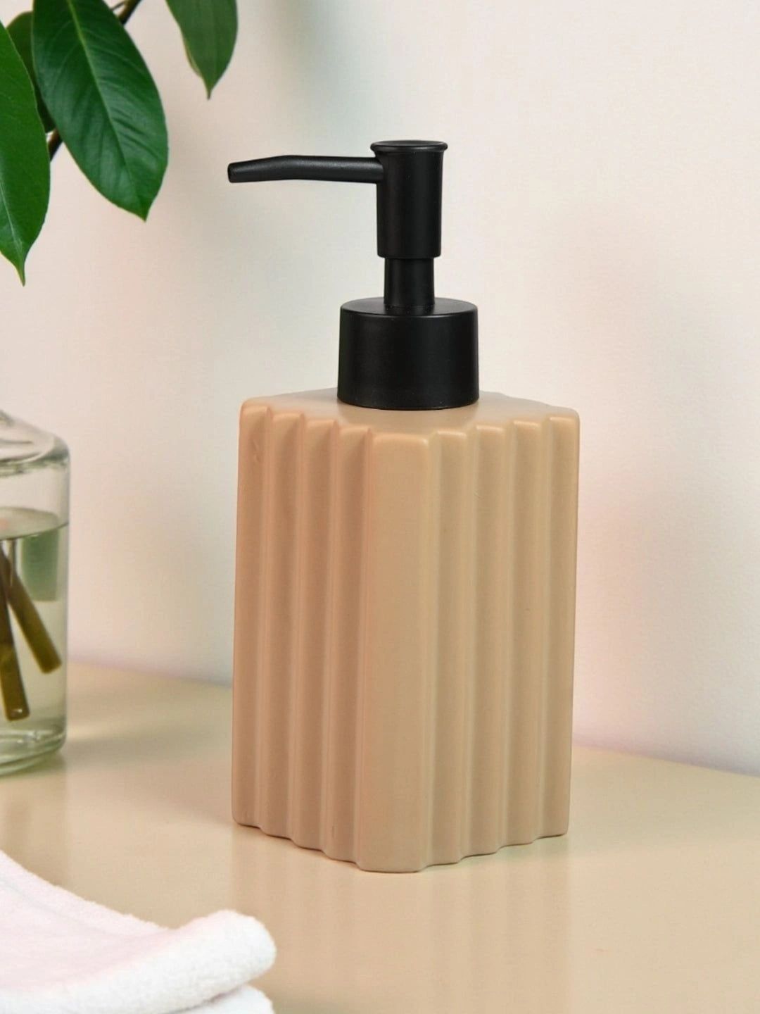 Kookee Beige Abstract Ceramic Soap Dispenser-picture-47