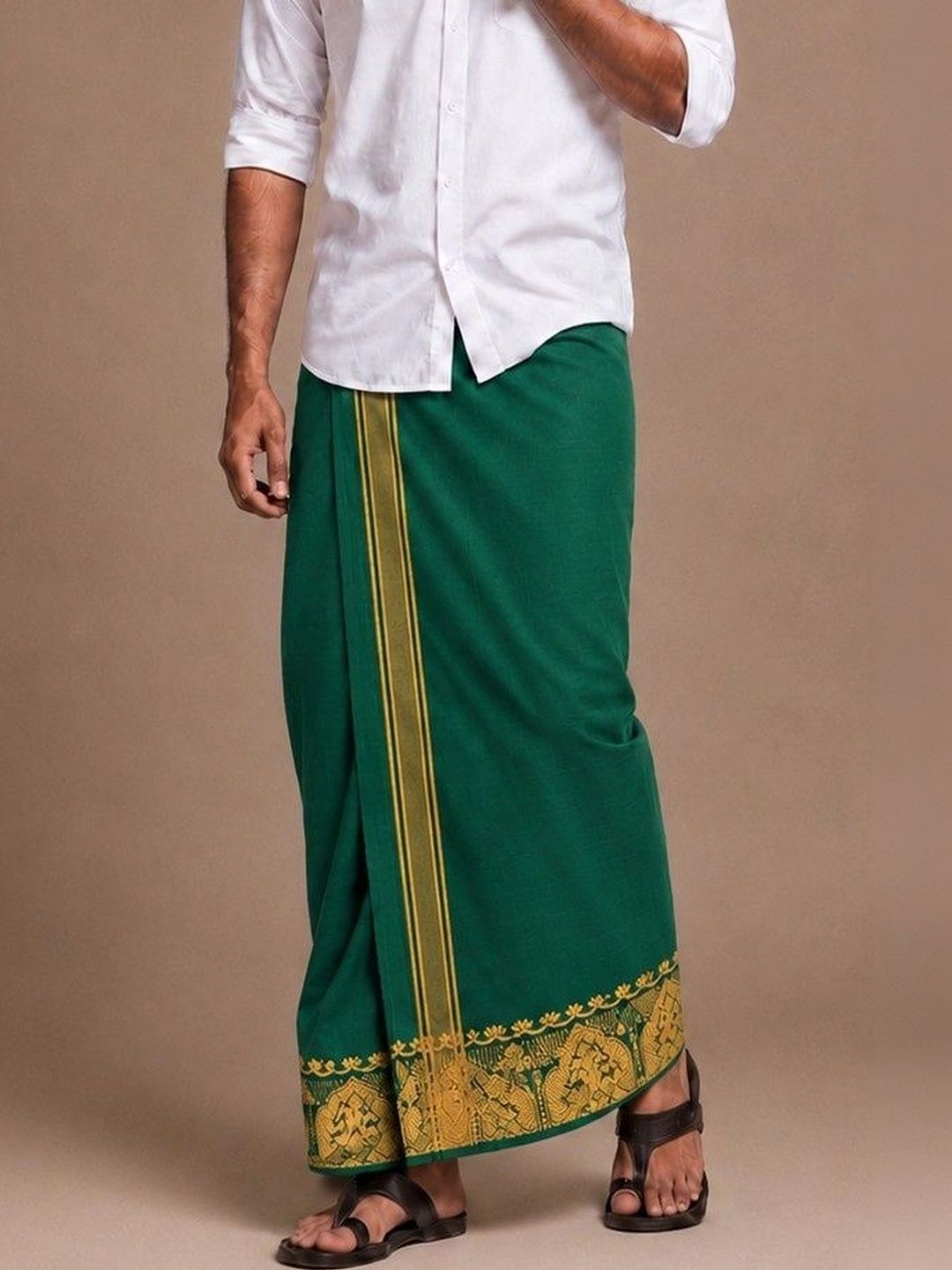 Sharan Elegance Men Embroidered Cotton Dhoti Dhotis-picture-46