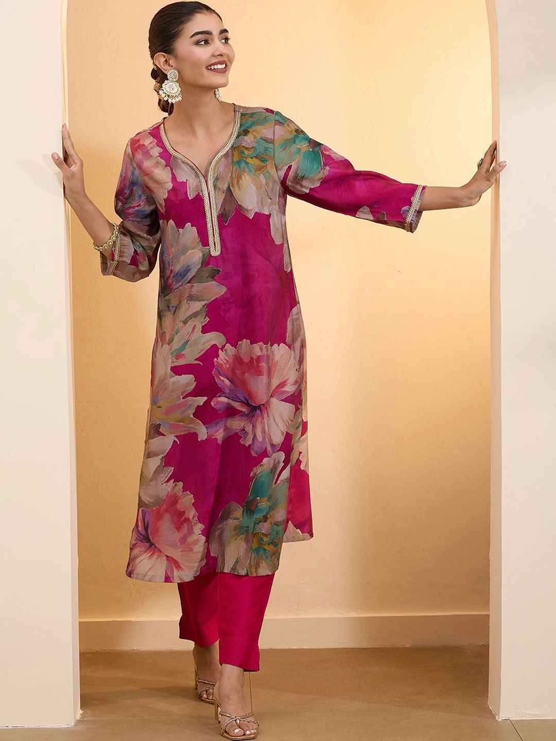 Women's Cotton Printed Straight Kurta