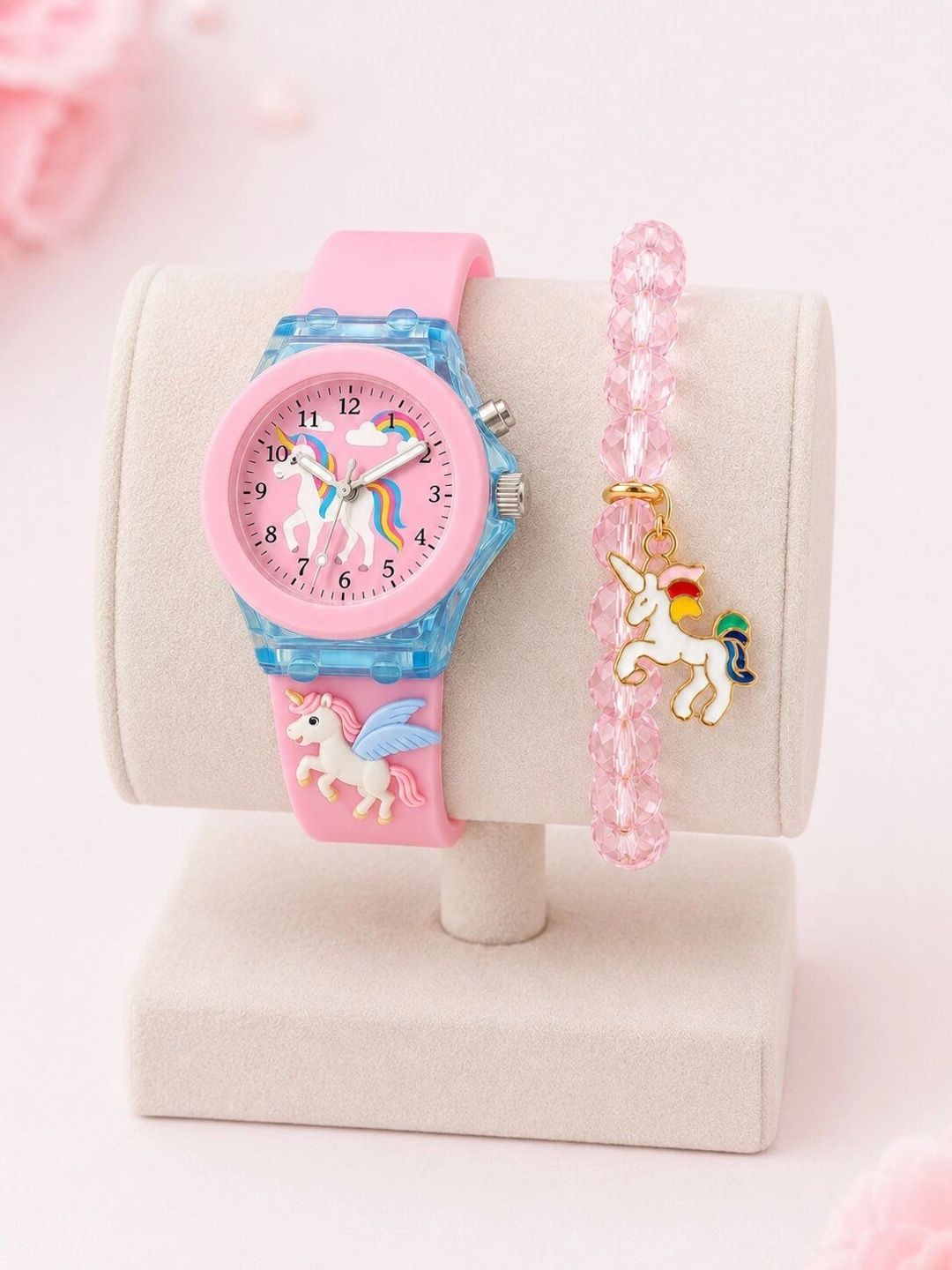SELLORIA Girls Printed Dial & Straps Analogue Watch HrseBrclt_CLPnkUncrn-picture-34