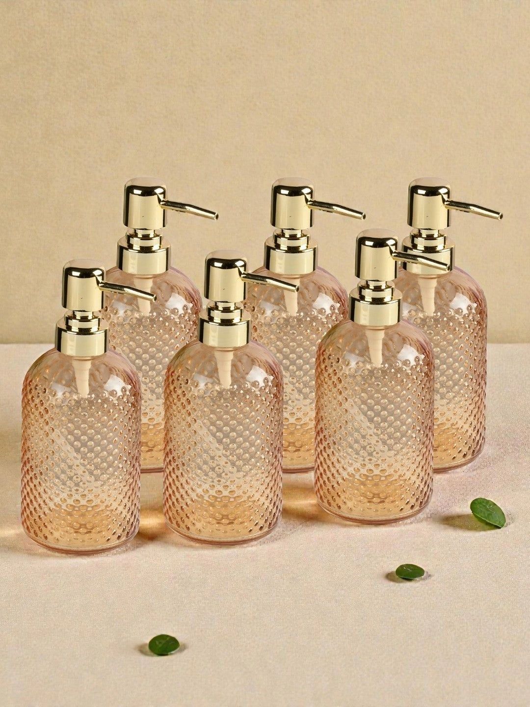 Kookee Orange 6 piece Abstract Glass Soap Dispenser-picture-52