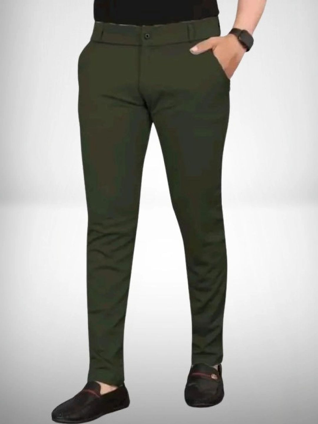 CIVIRASTYLE Men Smart Slim Fit Trousers-image-49