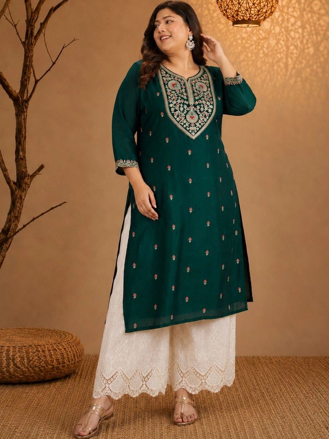 HOUSE OF SETHIA Women Embroidered Thread Work Kurta-picture-32