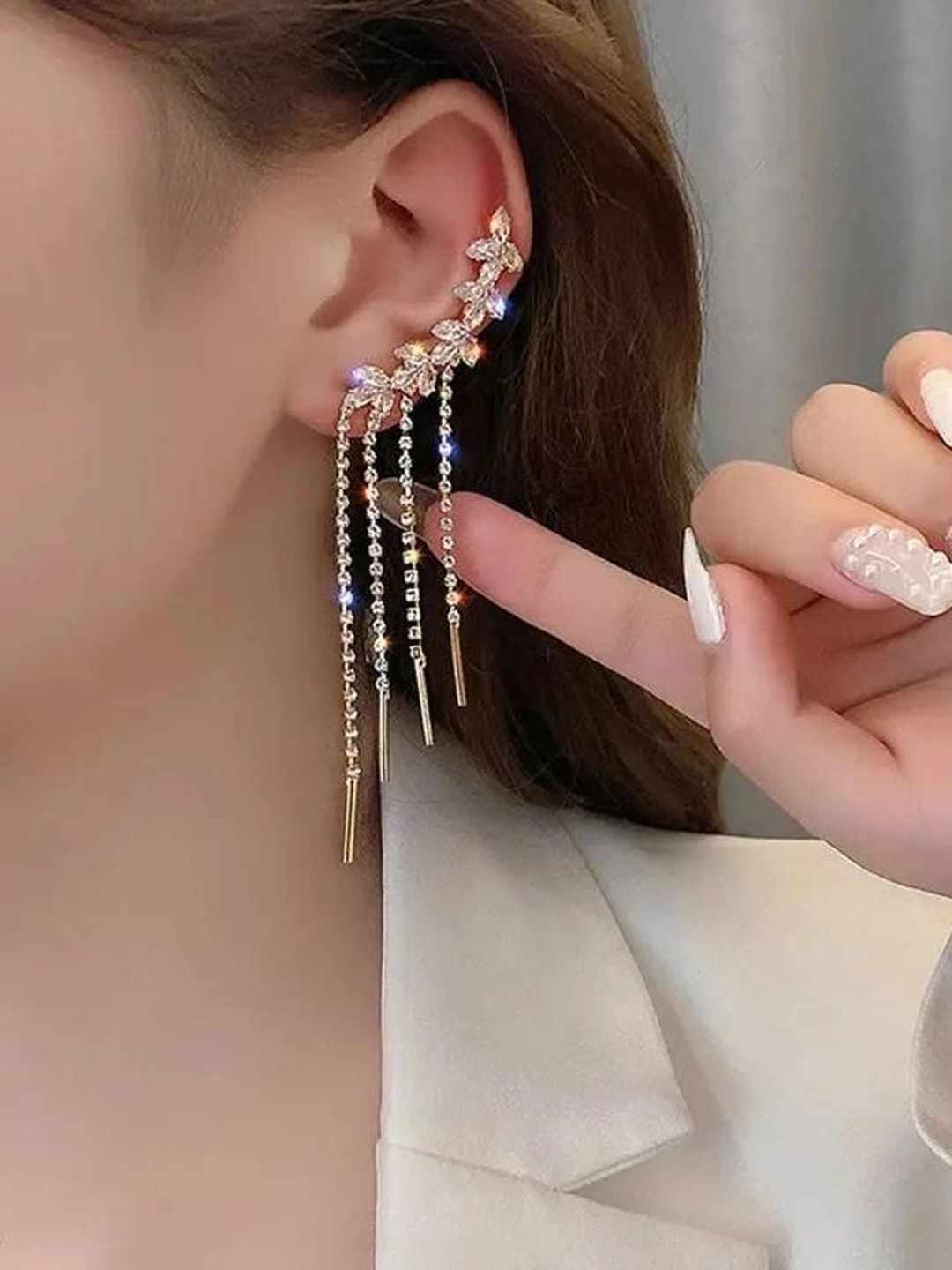 VastraGlm Floral Ear Cuff Earrings-picture-58