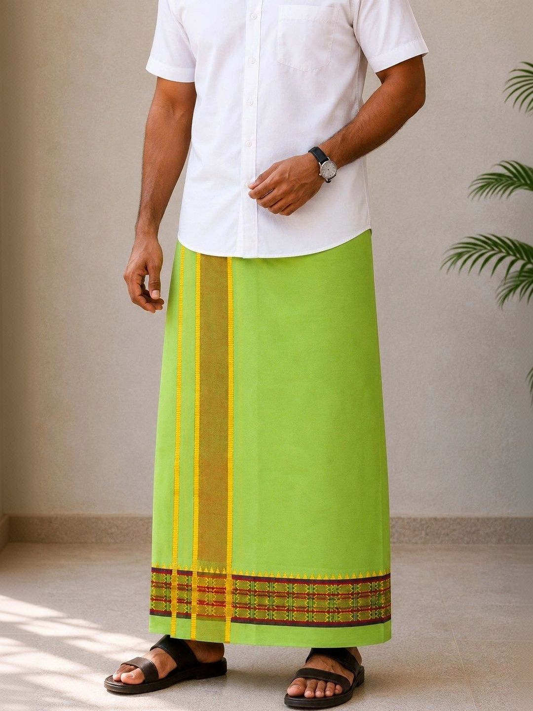 Sharan Elegance Men Embroidered Cotton Dhoti Dhotis-picture-15